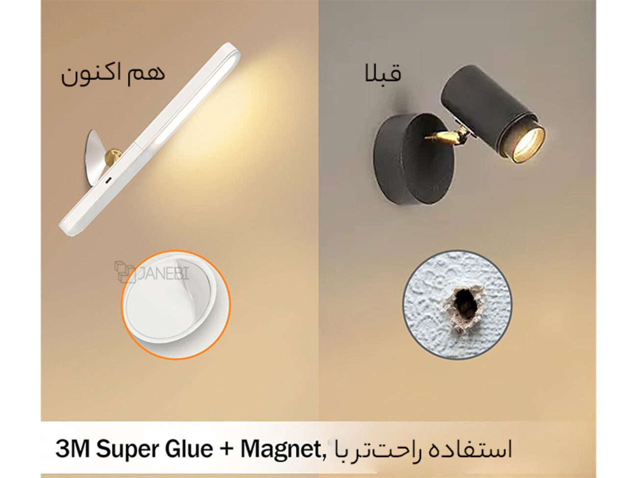 چراغ رومیزی ال ای دی قابل تنظیم لمسیLYTLM LED Desk Lamp, Battery Operated, Touch Dimmable Magnetic Ball, 360°