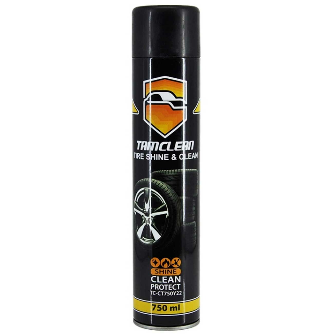 اسپری براقکننده لاستیک و پولیش تایر ماشین تام کلین 750 میلیلیتر TC-CT750Y22