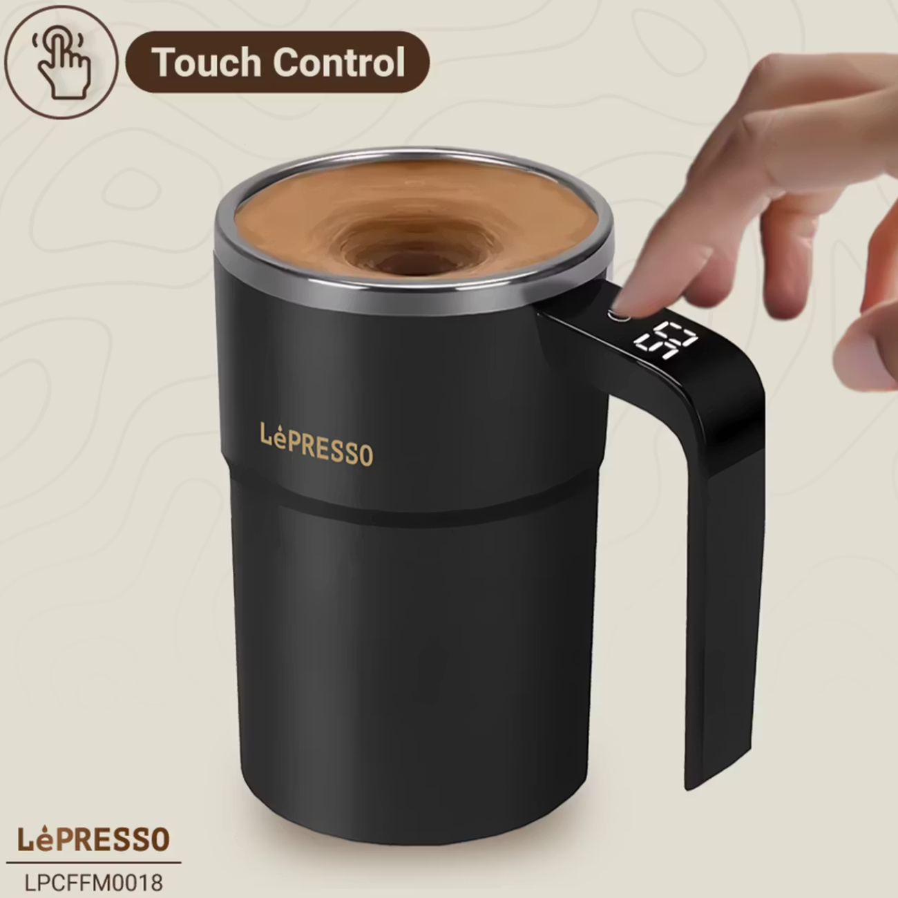 ماگ همزن‌دار مغناطیسی خودکار شارژی 380 میلی‌لیتری لپرسو LPCFFM0018