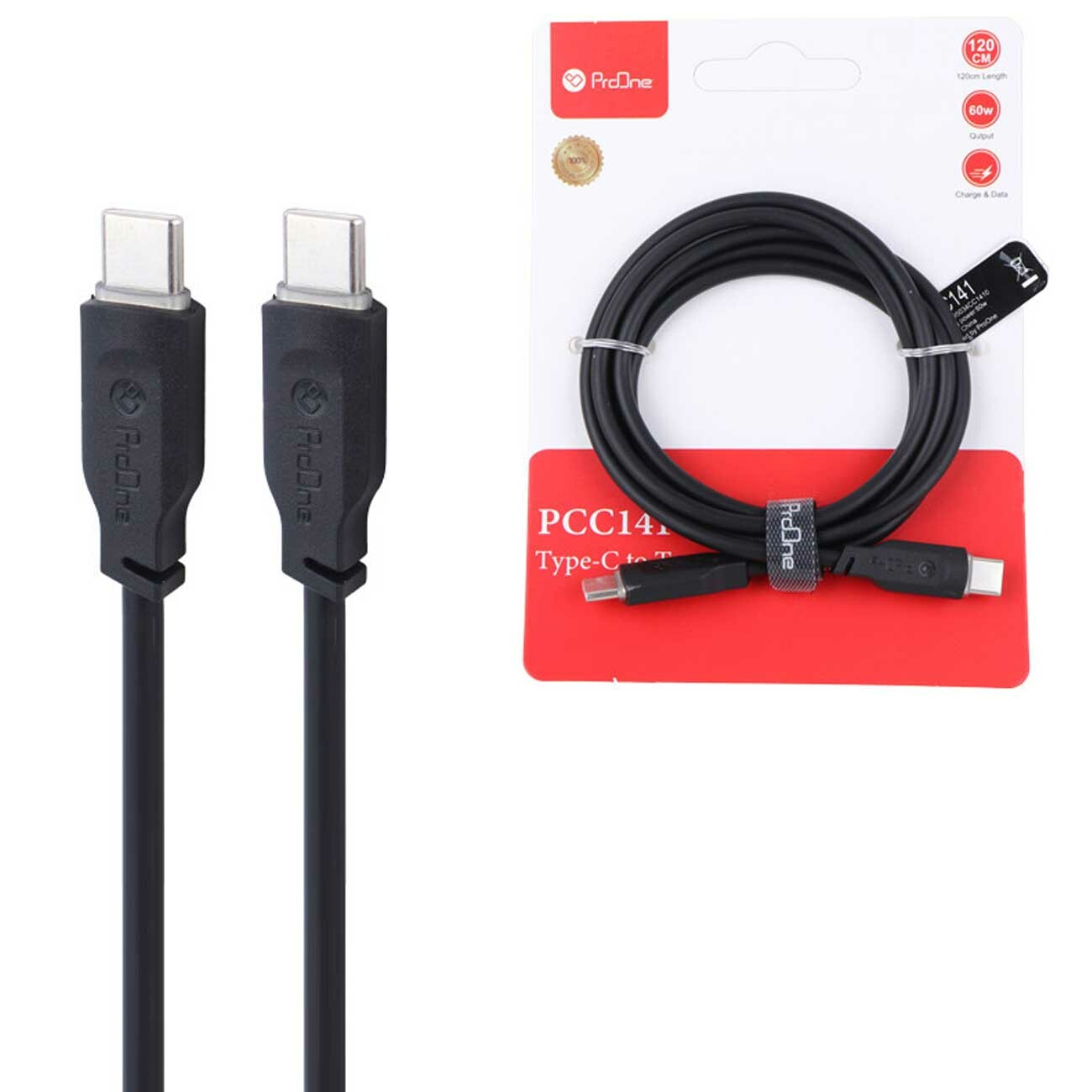 کابل شارژ سریع دو سر Type-C با طول 1.2 متری 60 وات PCC141