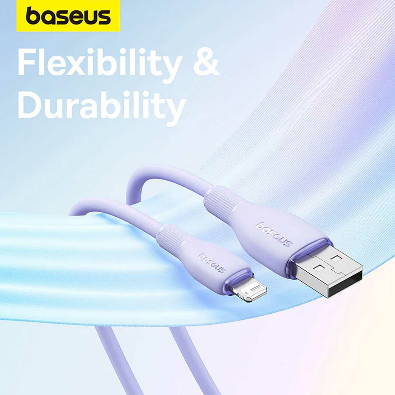 کابل شارژ سریع یو‌اس‌بی به لایتنینگ 2.4 آمپر 12 وات 1.2 متری بیسوس