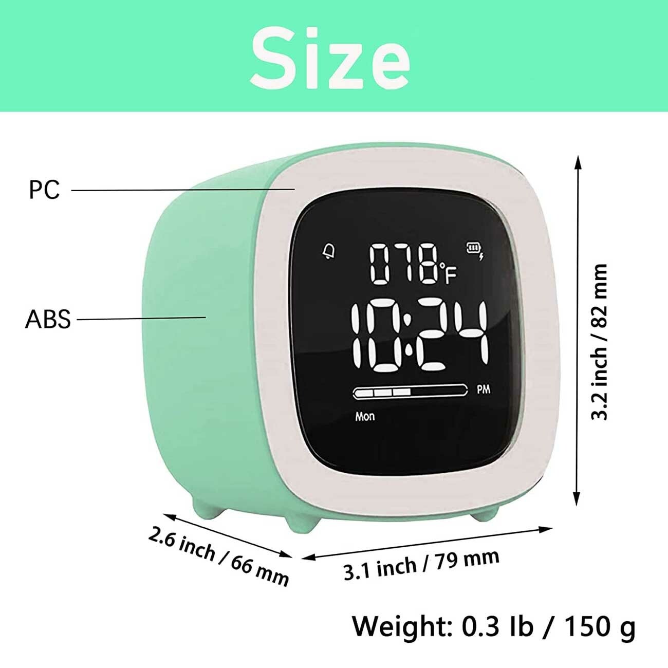 ساعت زنگ‌دار رومیزی دیجیتال Cute digital study alarm clock BD-AC-02