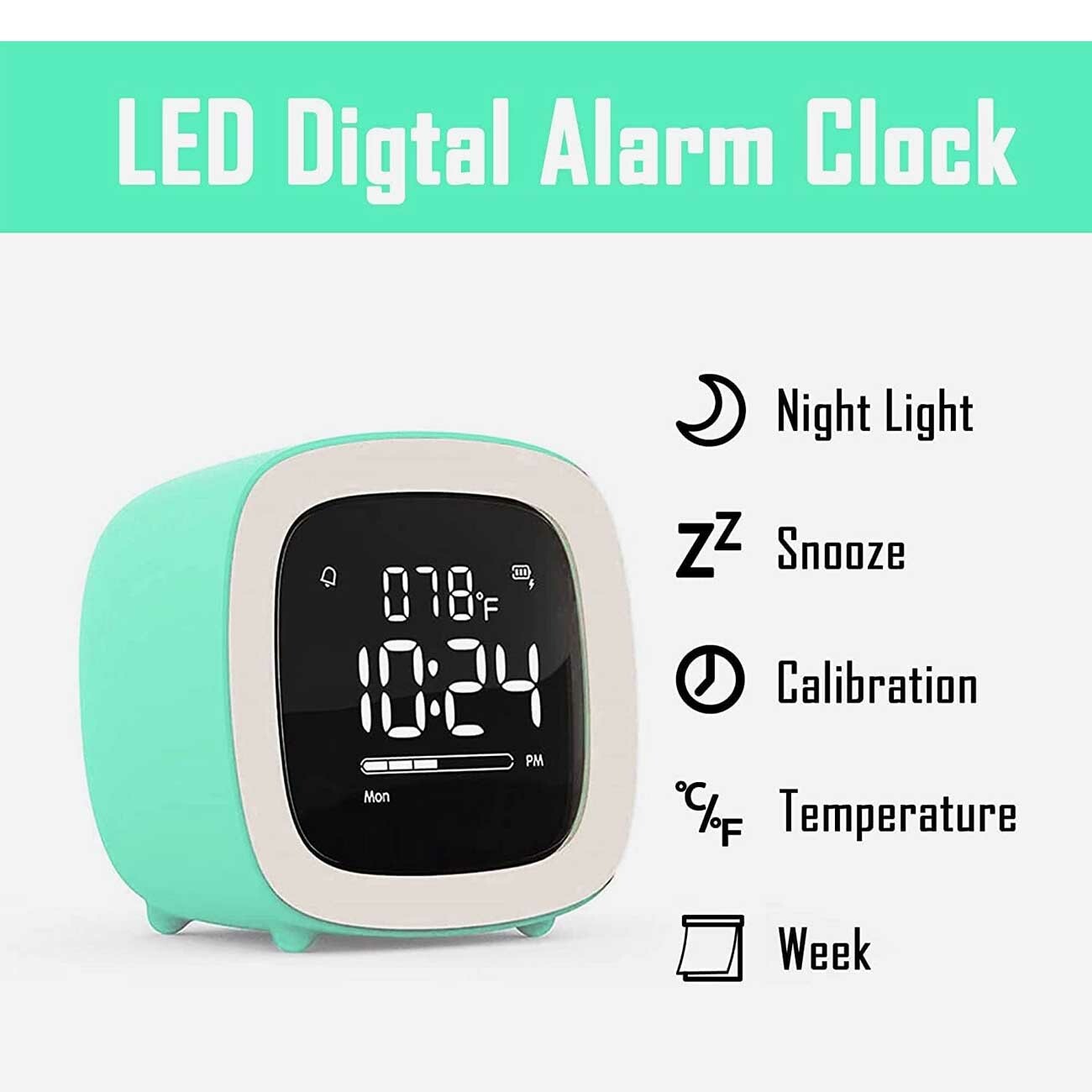 ساعت زنگ‌دار رومیزی دیجیتال Cute digital study alarm clock BD-AC-02