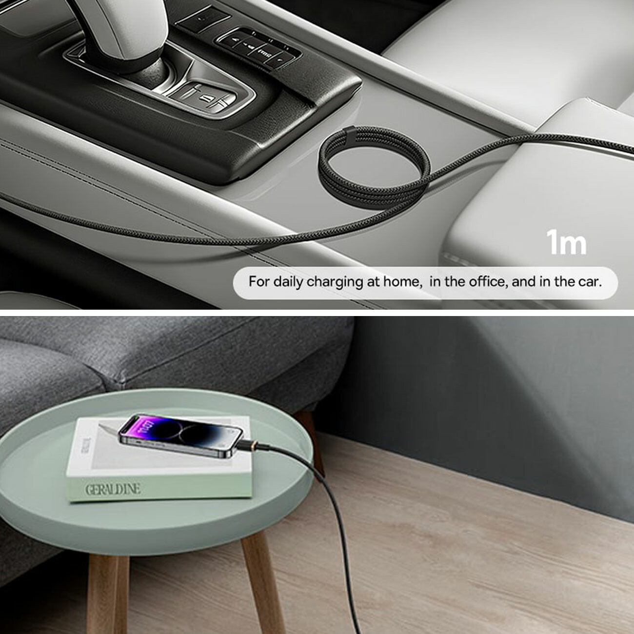 فروش کابل شارژ سریع تایپ سی به لایتنینگ 20 وات 1متری بیسوس