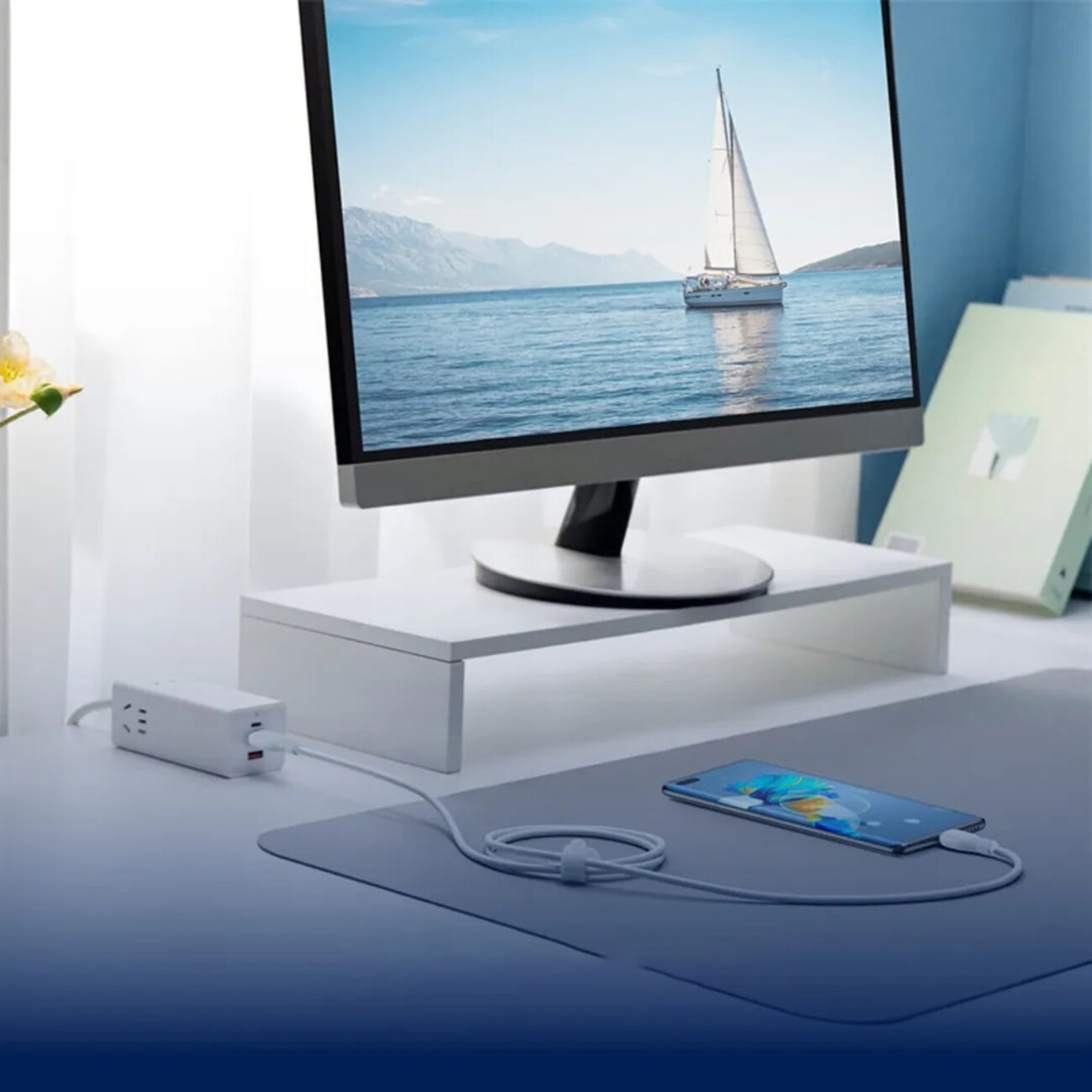 فروش کابل دوسر تایپ‌سی 100 وات 200 سانتی‌متری بیسوس
