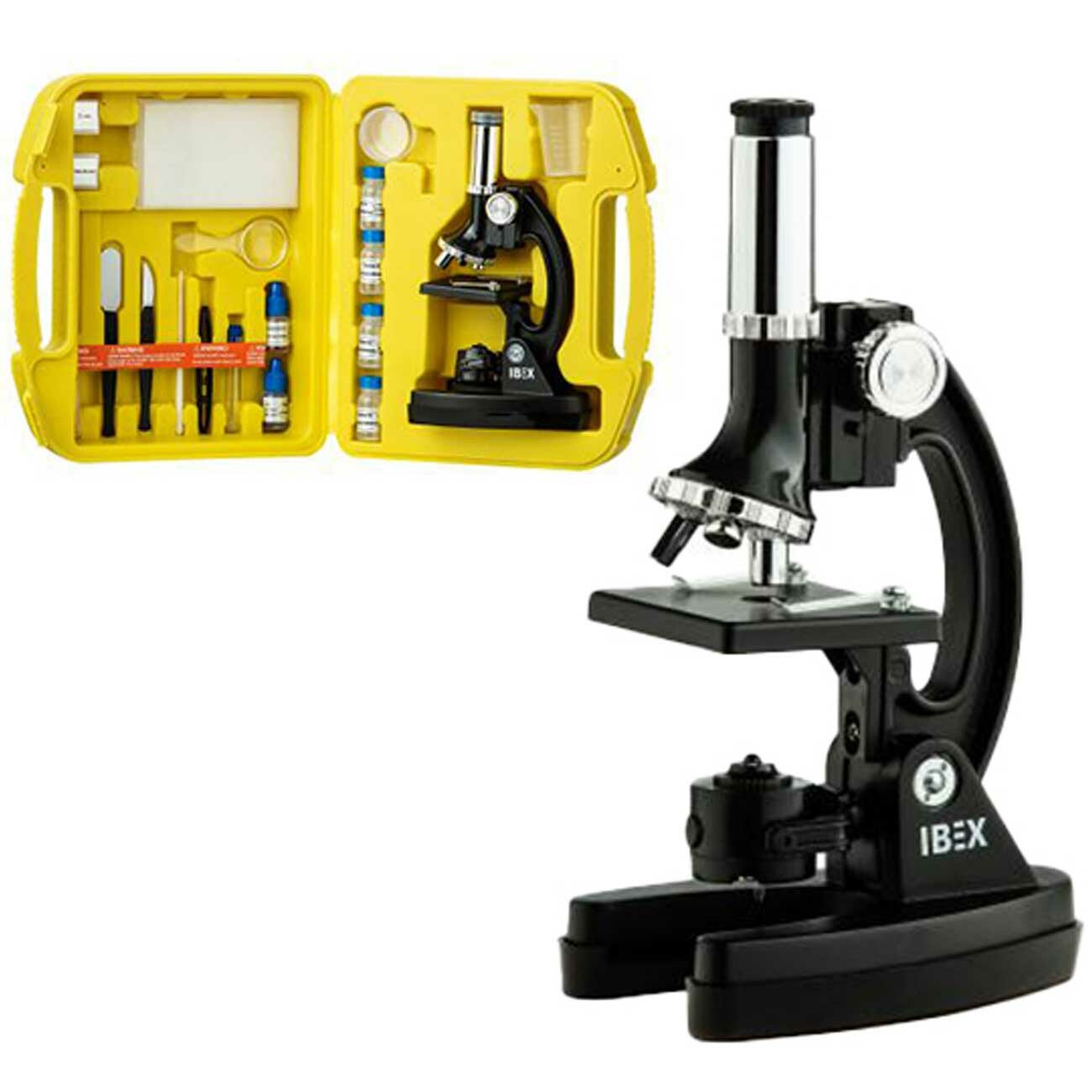 میکروسکوپ دانش آموزی  IBEX تک چشمی ثابت با بزرگنمایی 1200 Zoom Box View