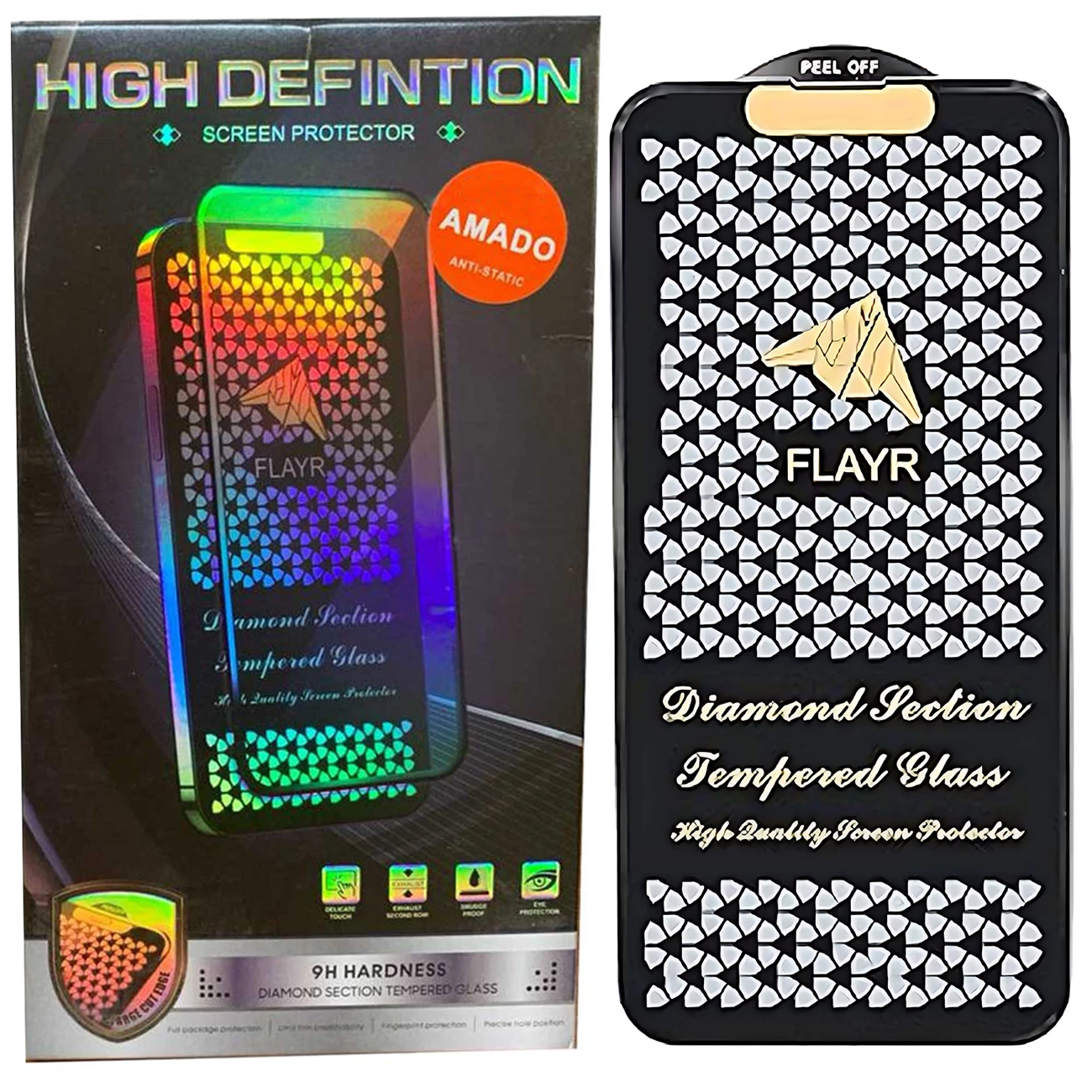 خرید گلس تمام صفحه آیفون 11 پرومکس و آیفون ایکس‌اس مکس آمادو HIGH DEFINTION