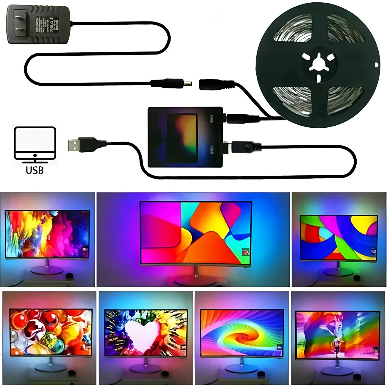 سینک باکس نورپردازی هوشمند تلویزیون 5 متری