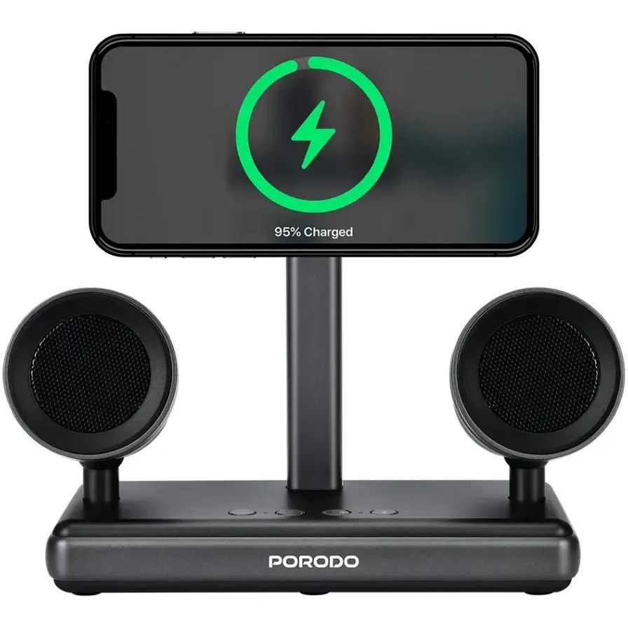 اسپیکر و شارژر وایرلس مگسیف پرودو Porodo Speaker Charging Dock FWCH050