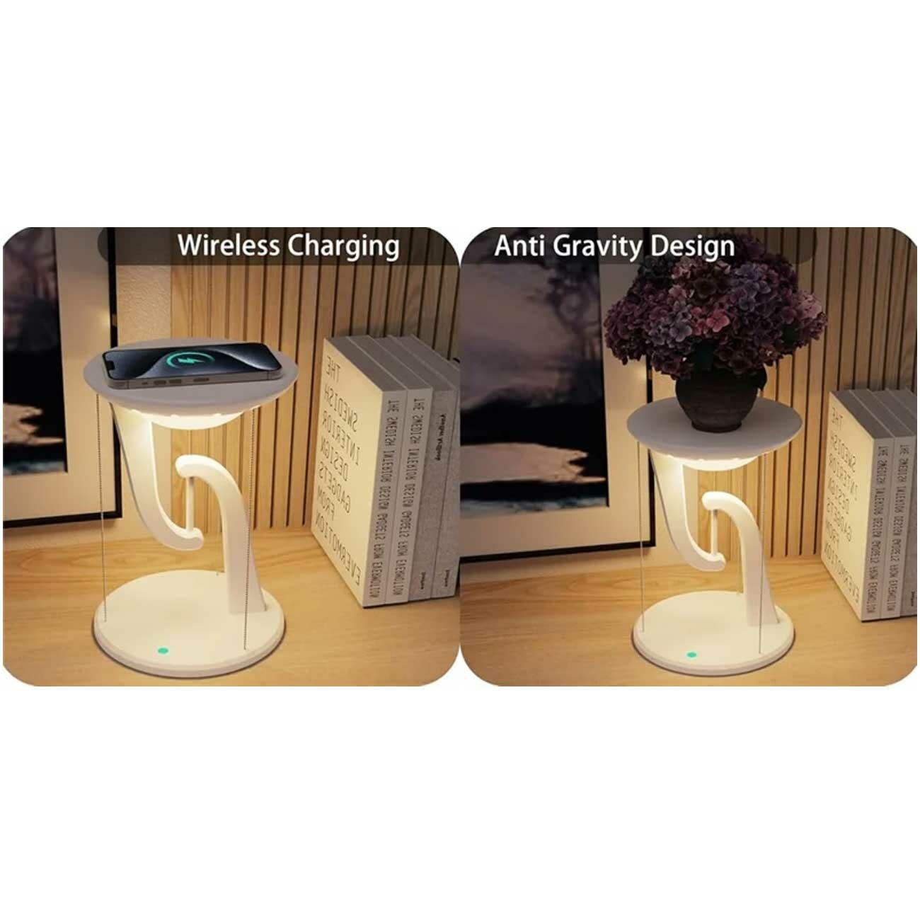 چراغ مطالعه LED رومیزی هوشمند و شارژر بی‌سیم