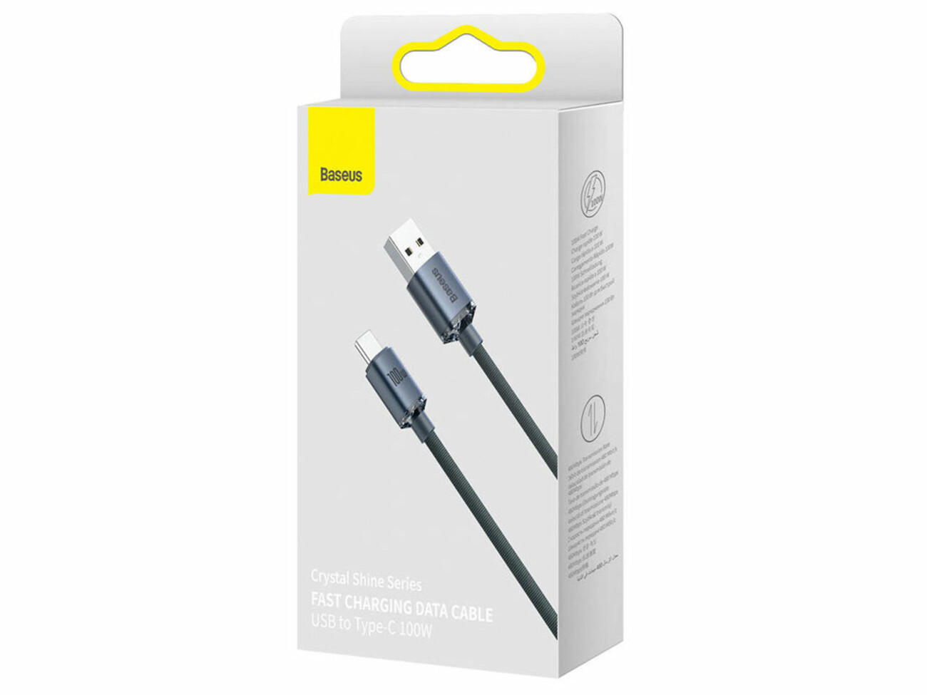 قیمت کابل سوپر فست شارژ یو اس بی به تایپ سی 100 وات 1.2 متری بیسوس Baseus Crystal Shine USB to USB-C Cable CAJY000401