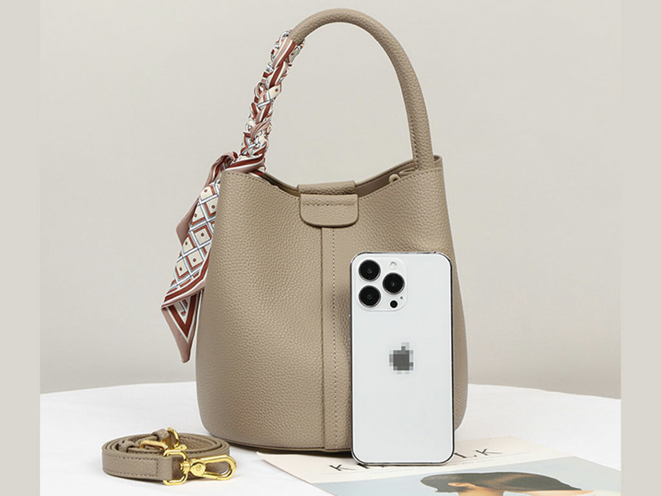 کیف دوشی زنانه Viney women's bag versatile leather portable bucket bag