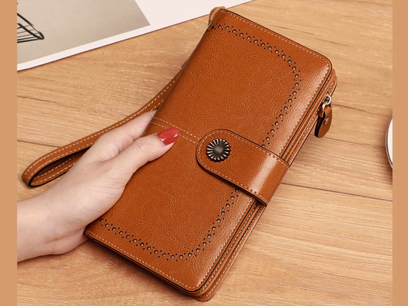 خرید کیف پول چرمی زنانه leather Wallet women's new 2046