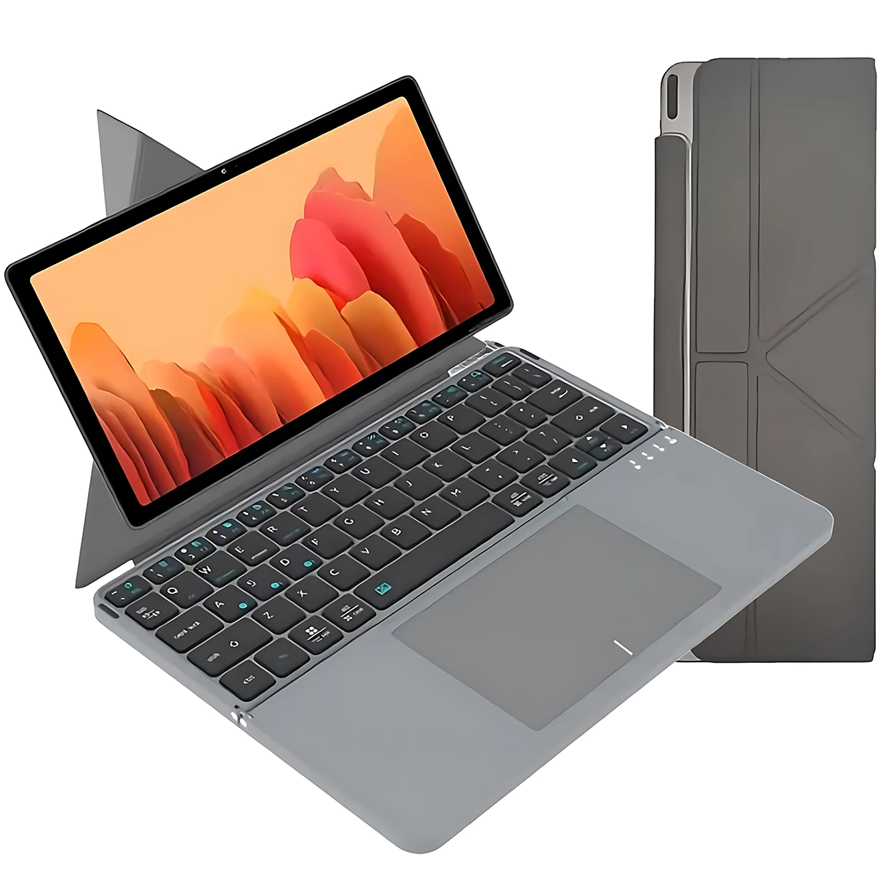 کیبورد بی‌‌سیم تاشو مغناطیسی شارژی iBOX 11 با کاور استندشو و تاچ پد لمسی