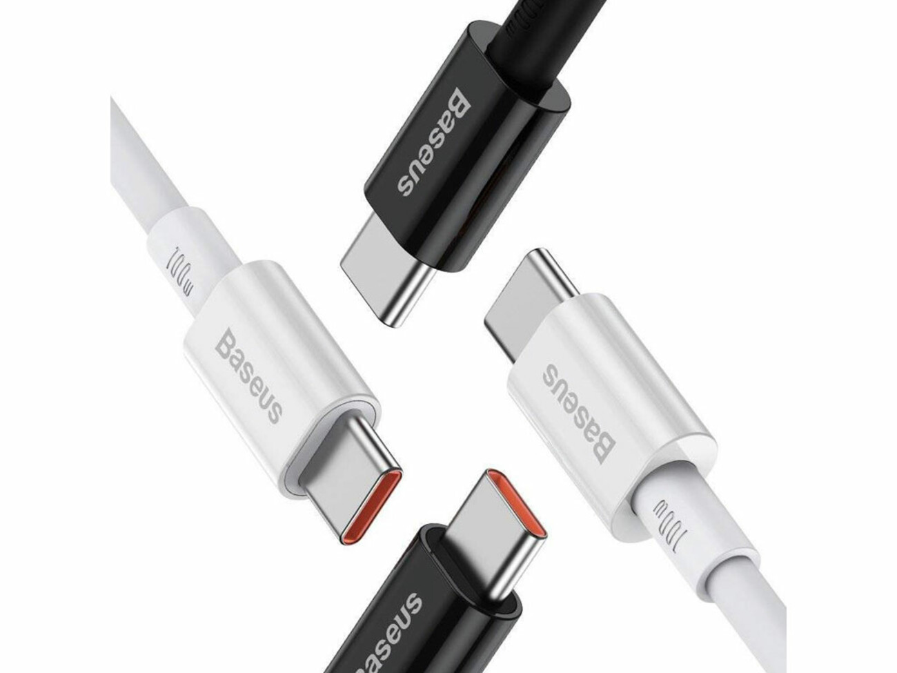 کابل فست شارژ دوسر تایپ‌سی 1 متری 100 وات بیسوس Baseus Double type C charging cable 1 meter 100 watt CATYS-B01-B02