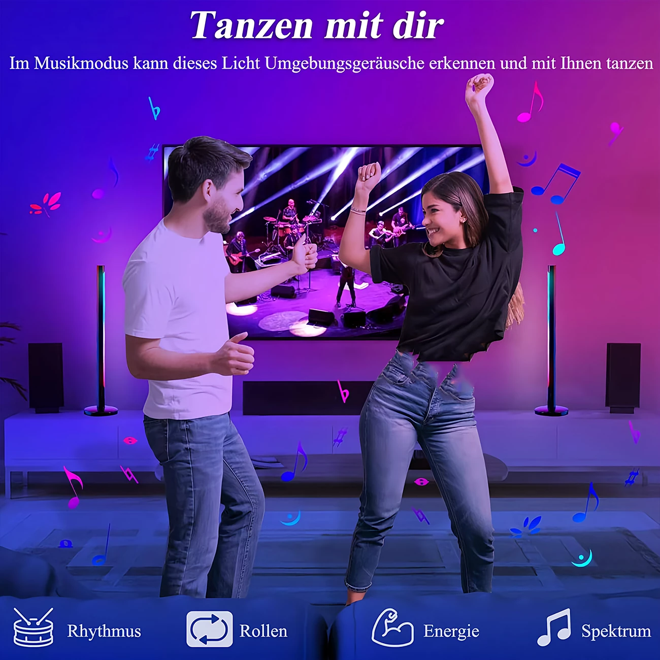 ارزان ترین چراغ ایستاده رومیزی هوشمند رقص نور اکولایزر
