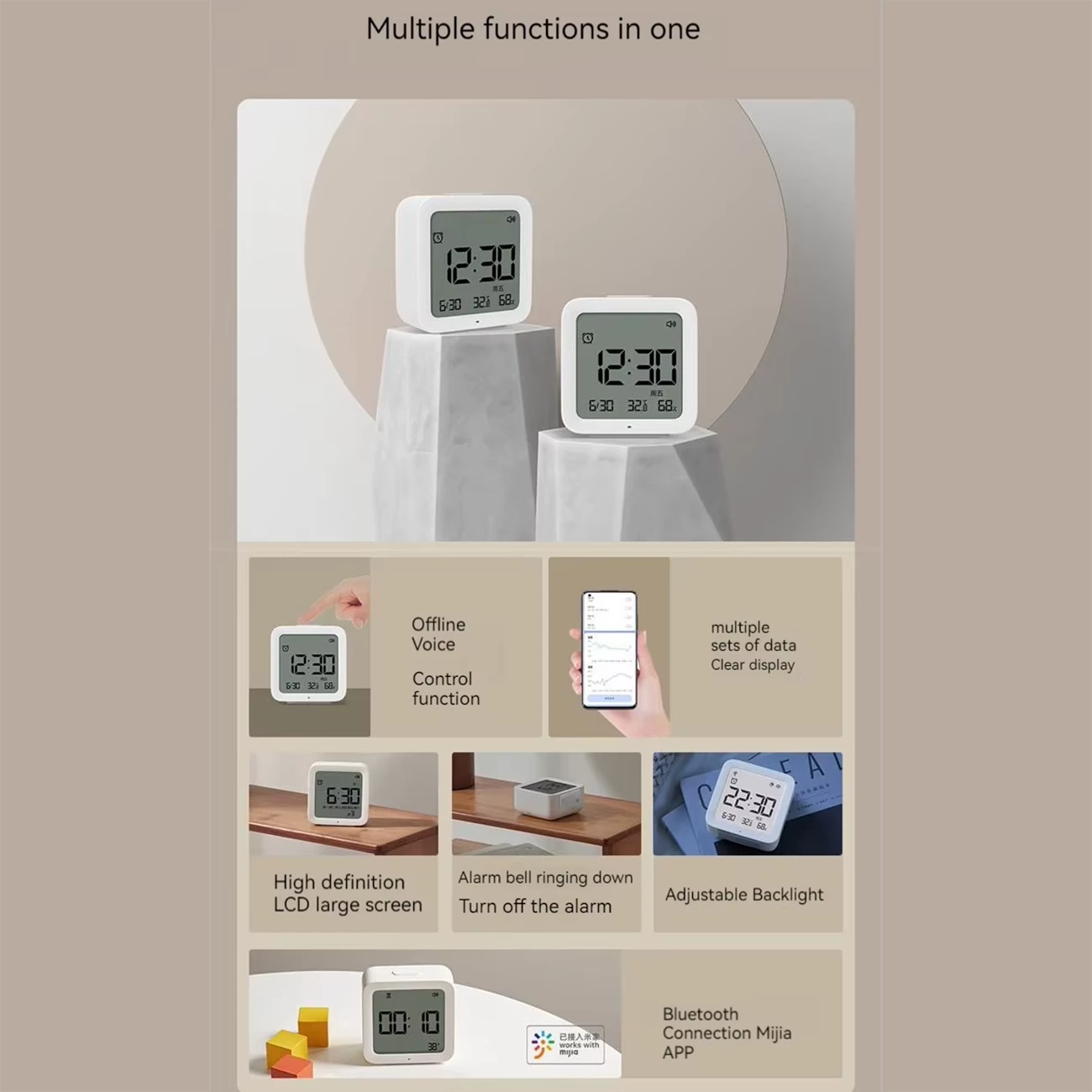 ساعت زنگ دار صوتی هوشمند شیائومی