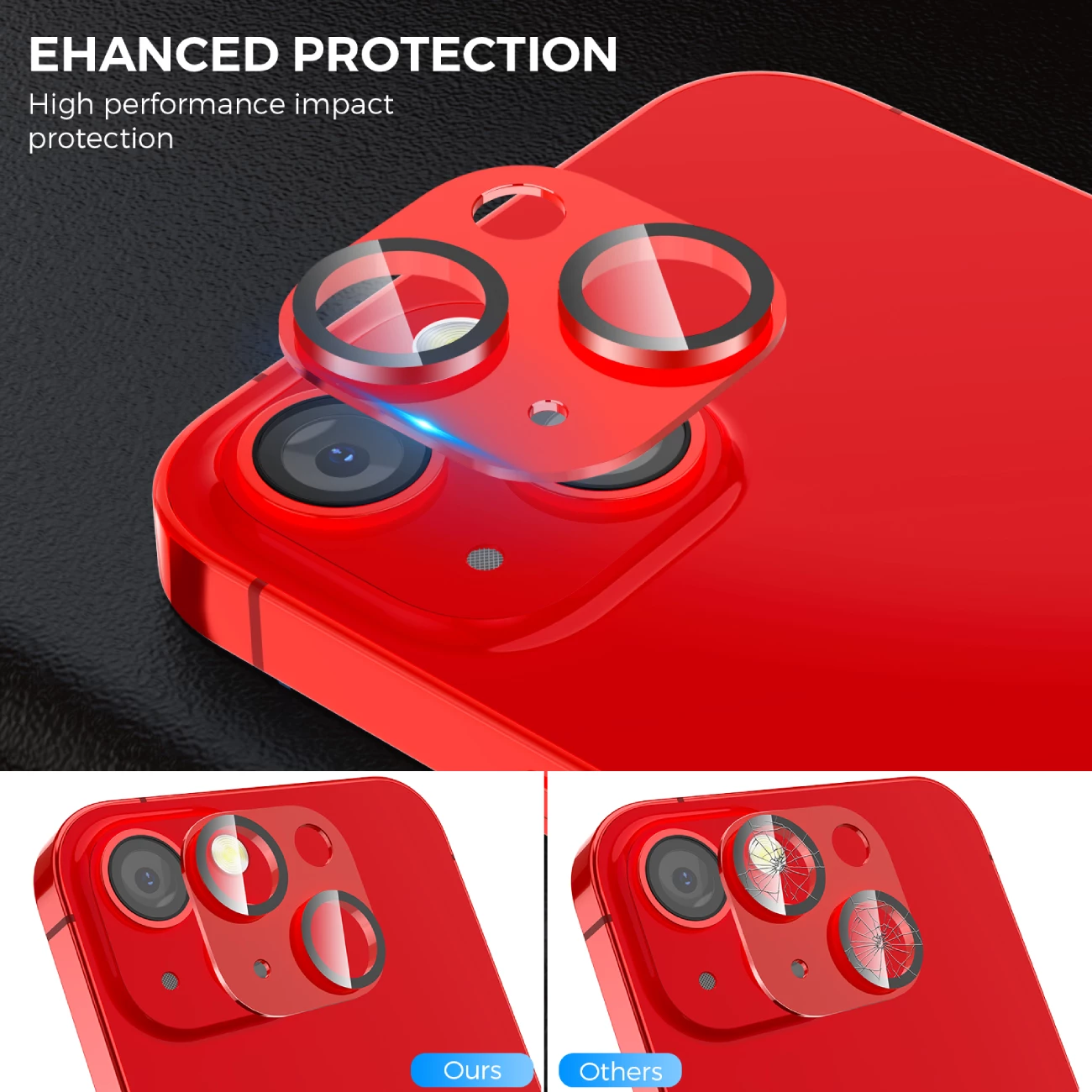 گلس فریم آلومینیومی لنز دوربین گوشی آیفون 13 و آیفون 13 مینی آها استایل