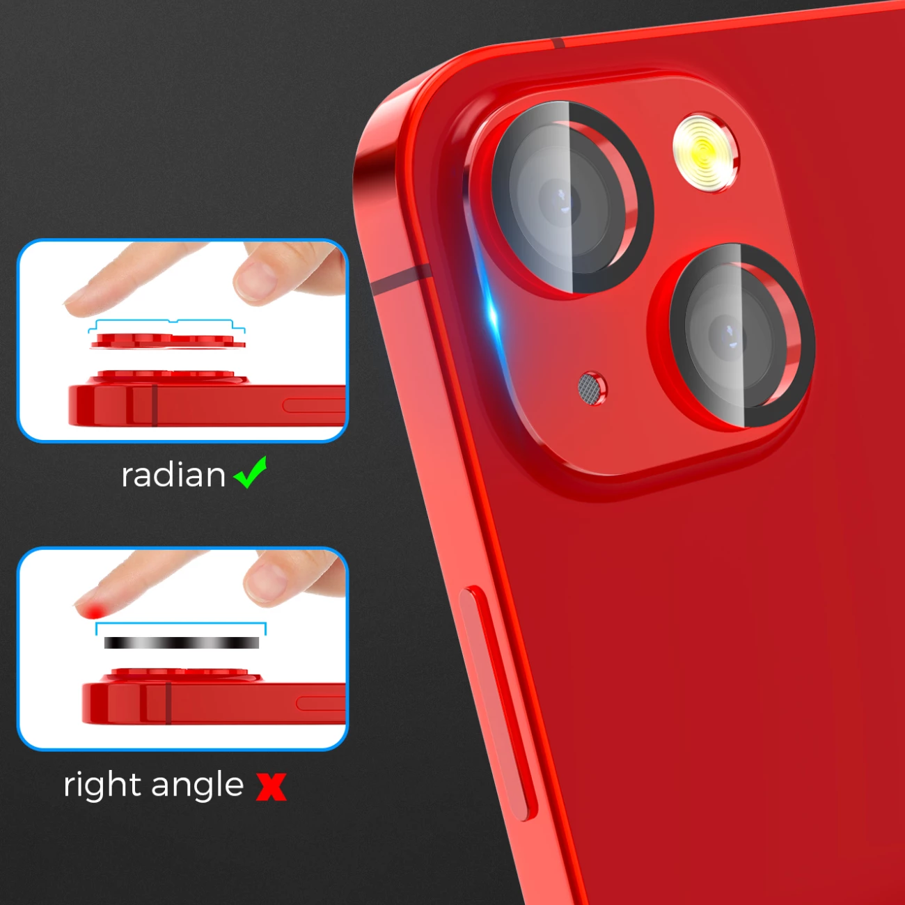 گلس فریم آلومینیومی لنز دوربین گوشی آیفون 13 و آیفون 13 مینی آها استایل