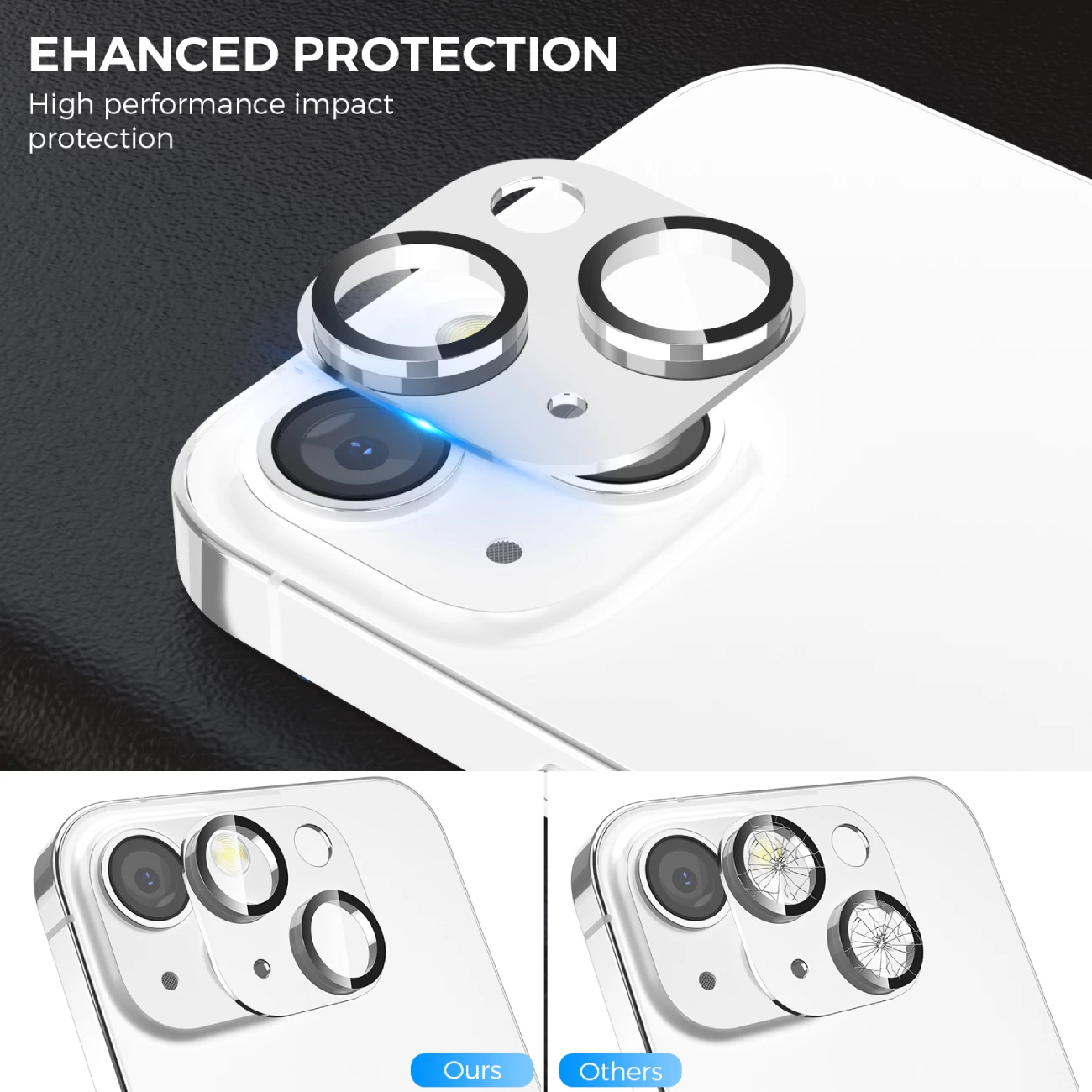 گلس فریم آلومینیومی لنز دوربین گوشی آیفون 13 و آیفون 13 مینی آها استایل