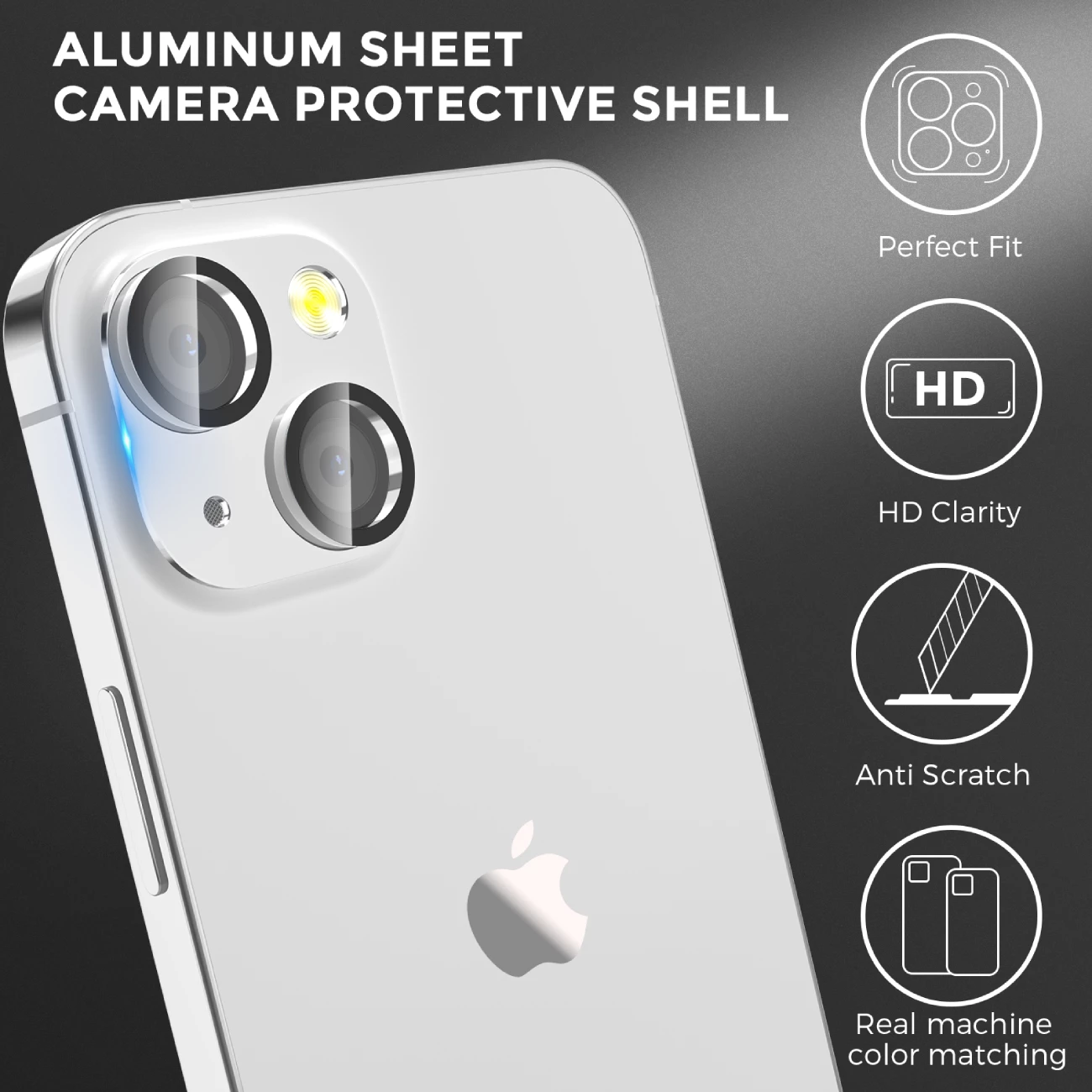 گلس فریم آلومینیومی لنز دوربین گوشی آیفون 13 و آیفون 13 مینی آها استایل