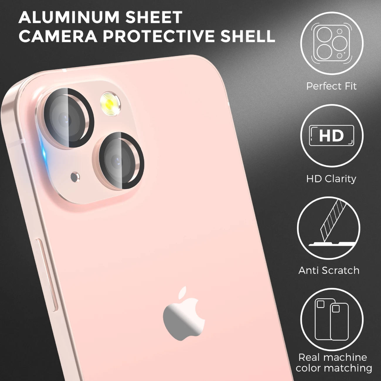 گلس فریم آلومینیومی لنز دوربین گوشی آیفون 13 و آیفون 13 مینی آها استایل