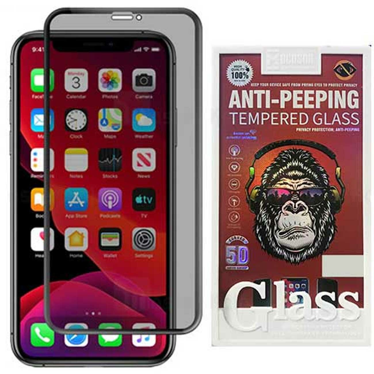 گلس پرایوسی تمام چسب آیفون 14 پرو 5 بعدی موکوسون Anti-Peeping