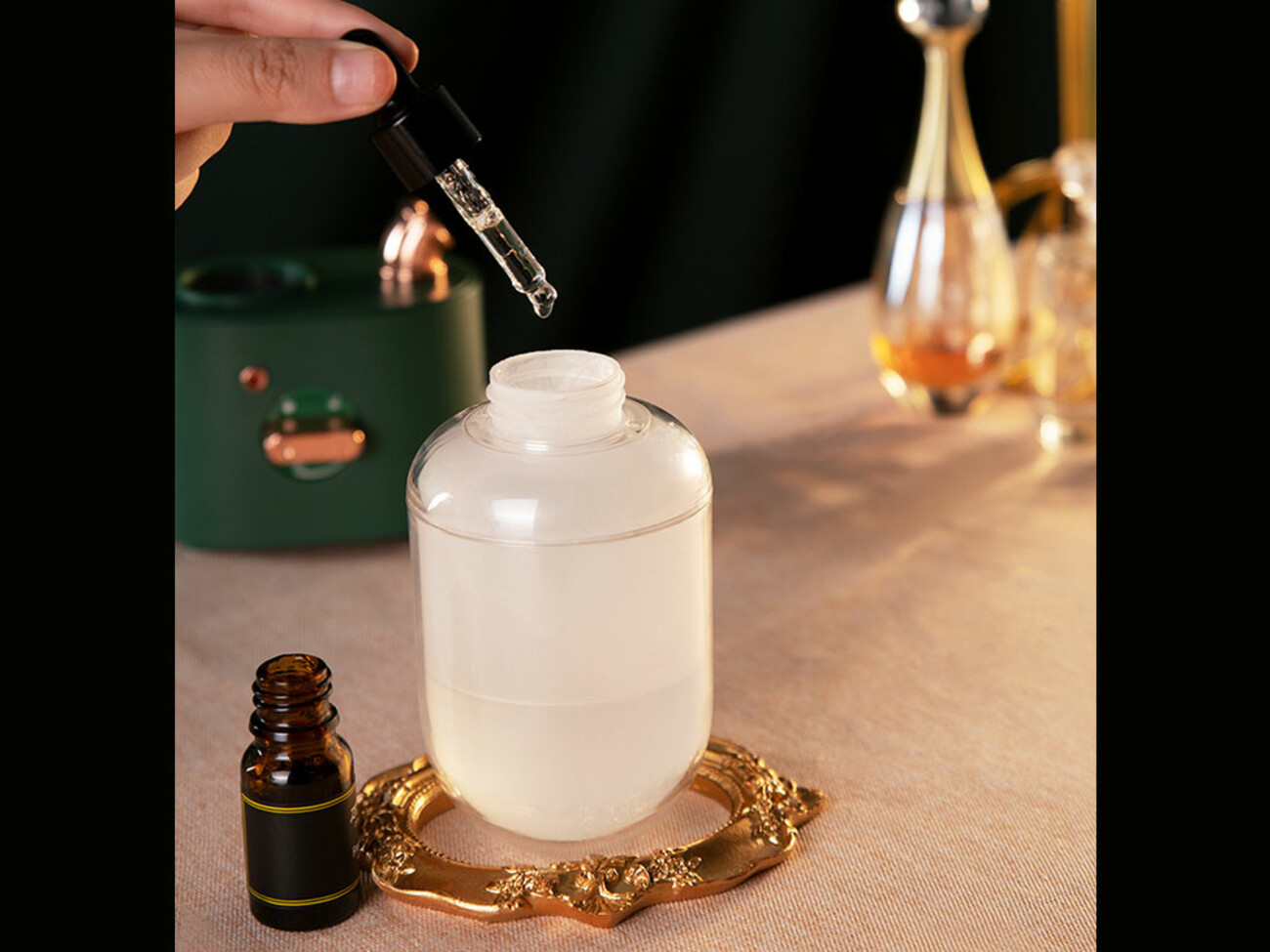 دستگاه بخور و خوشبوکننده هوا و آروماتراپی رومیزی اتومایزر atomizer desktop atmosphere light humidifying aromatherapy machine JP-ZQSD