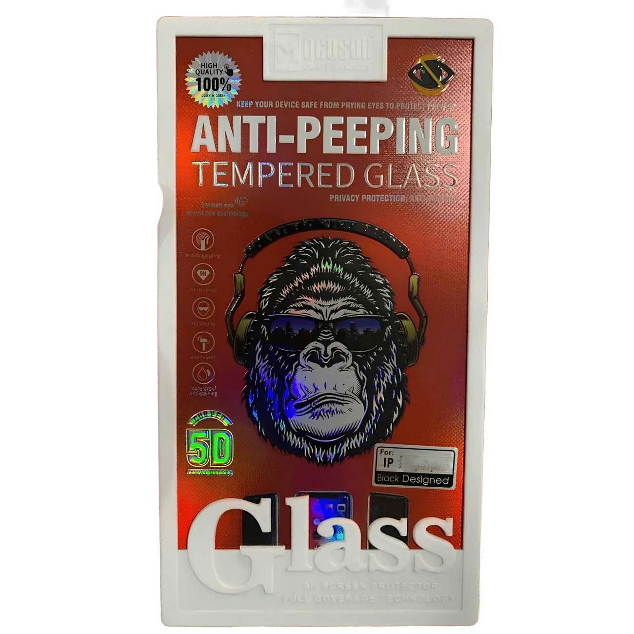 گلس پرایوسی آیفون 15 پرو 5 بعدی موکوسون Tempered Glass