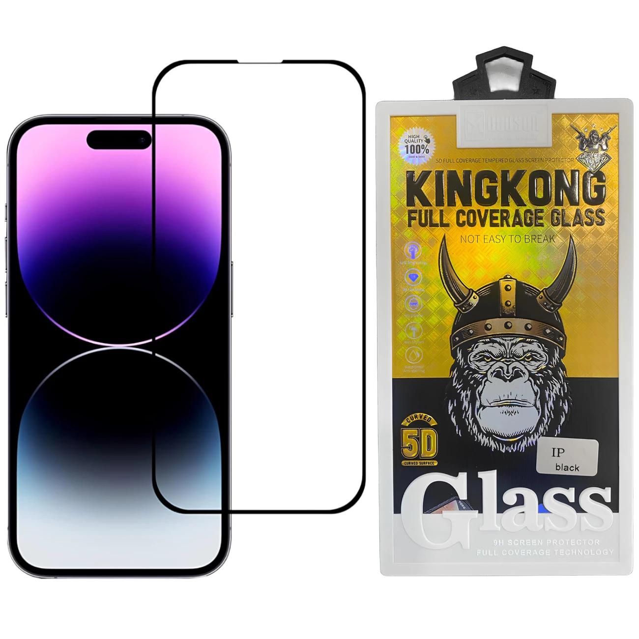 گلس شیشه ای تمام صفحه  آیفون 15 پرو موکوسون KINGKONG