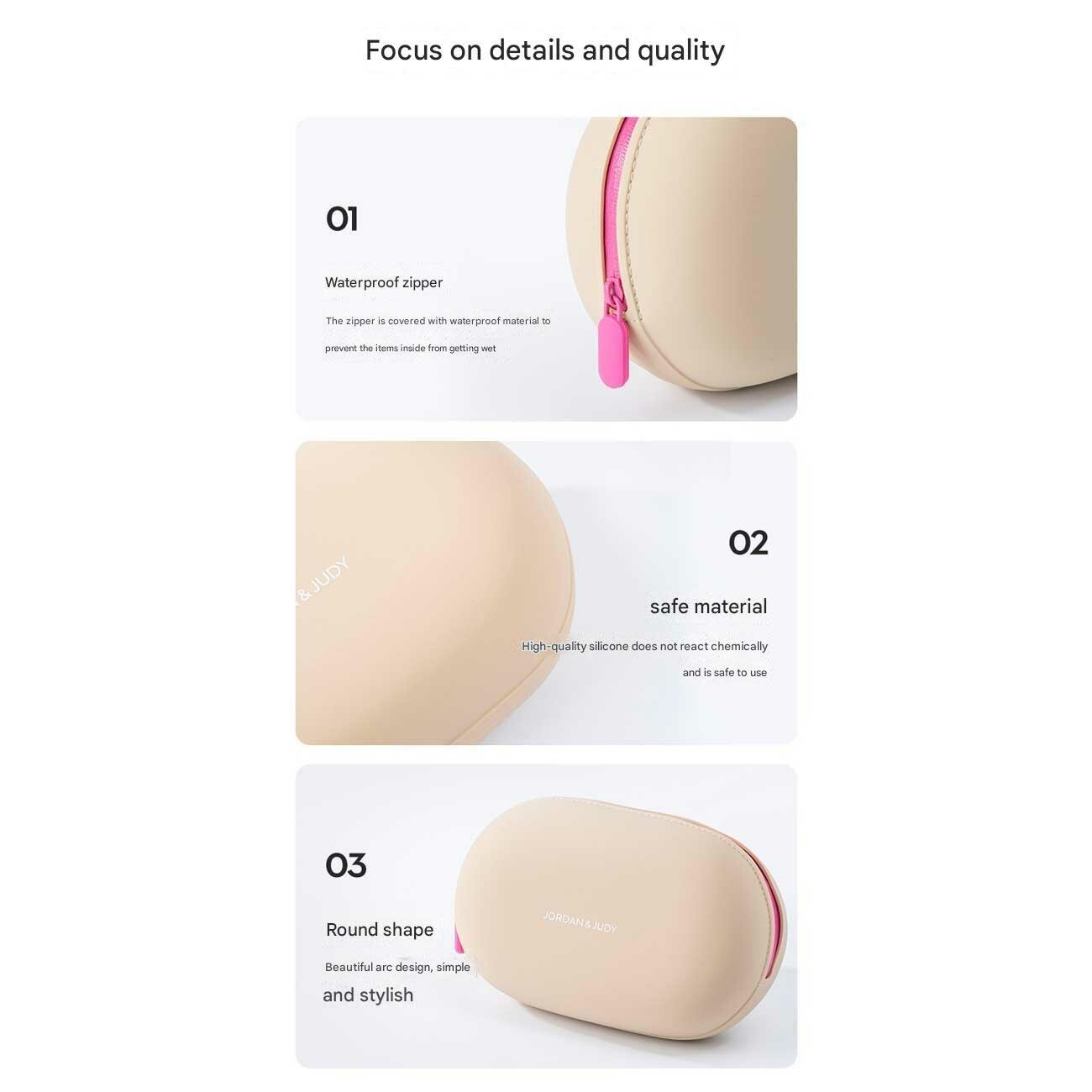 کیف لوازم آرایش مسافرتی ضد آب سیلیکونی جردن و جودی