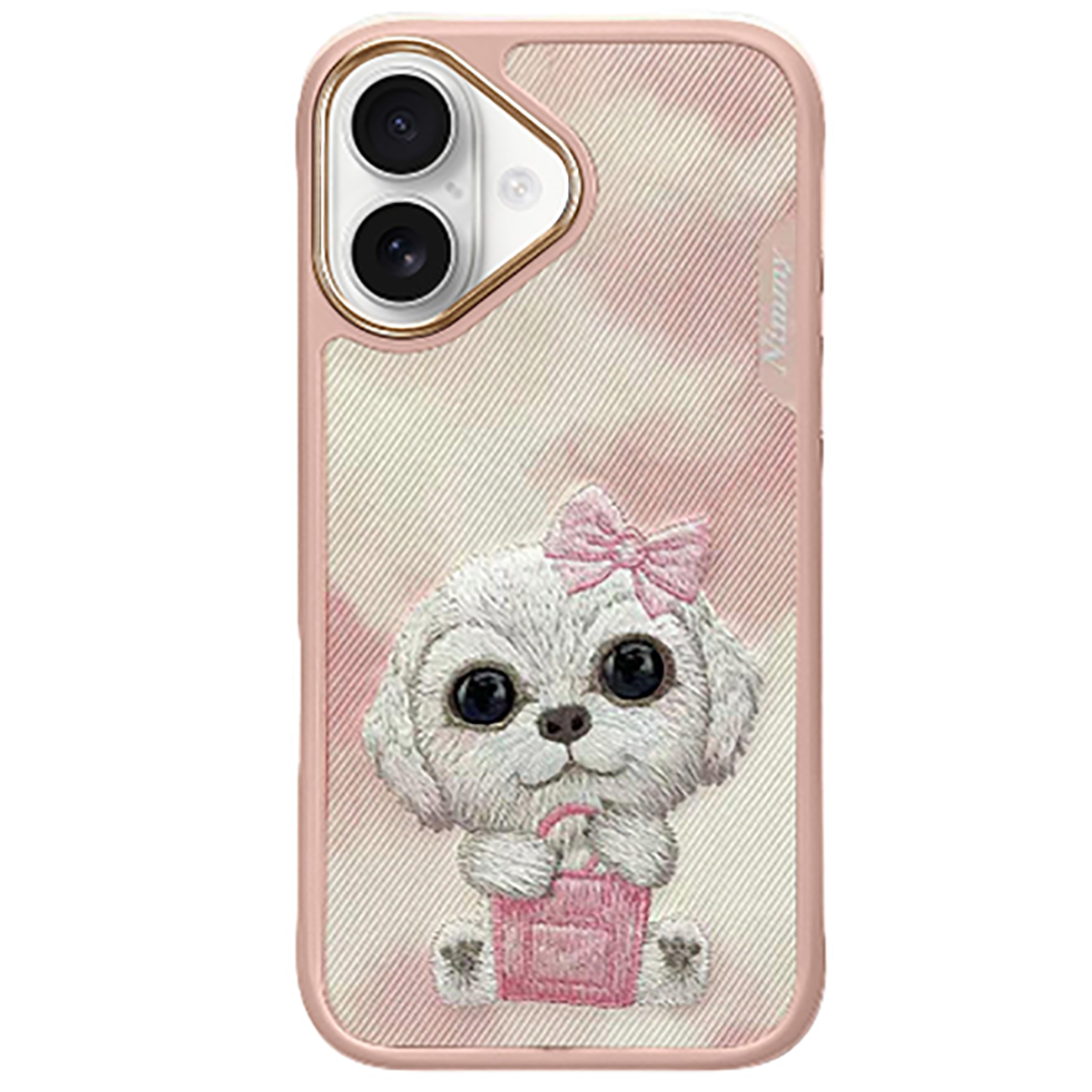قاب مگ‌سیف گوشی آیفون طرح سگ بامزه گلدوزی شده NIMMY N-XDY-IP16-02-A case 360° protection iPhone 16 -02-A