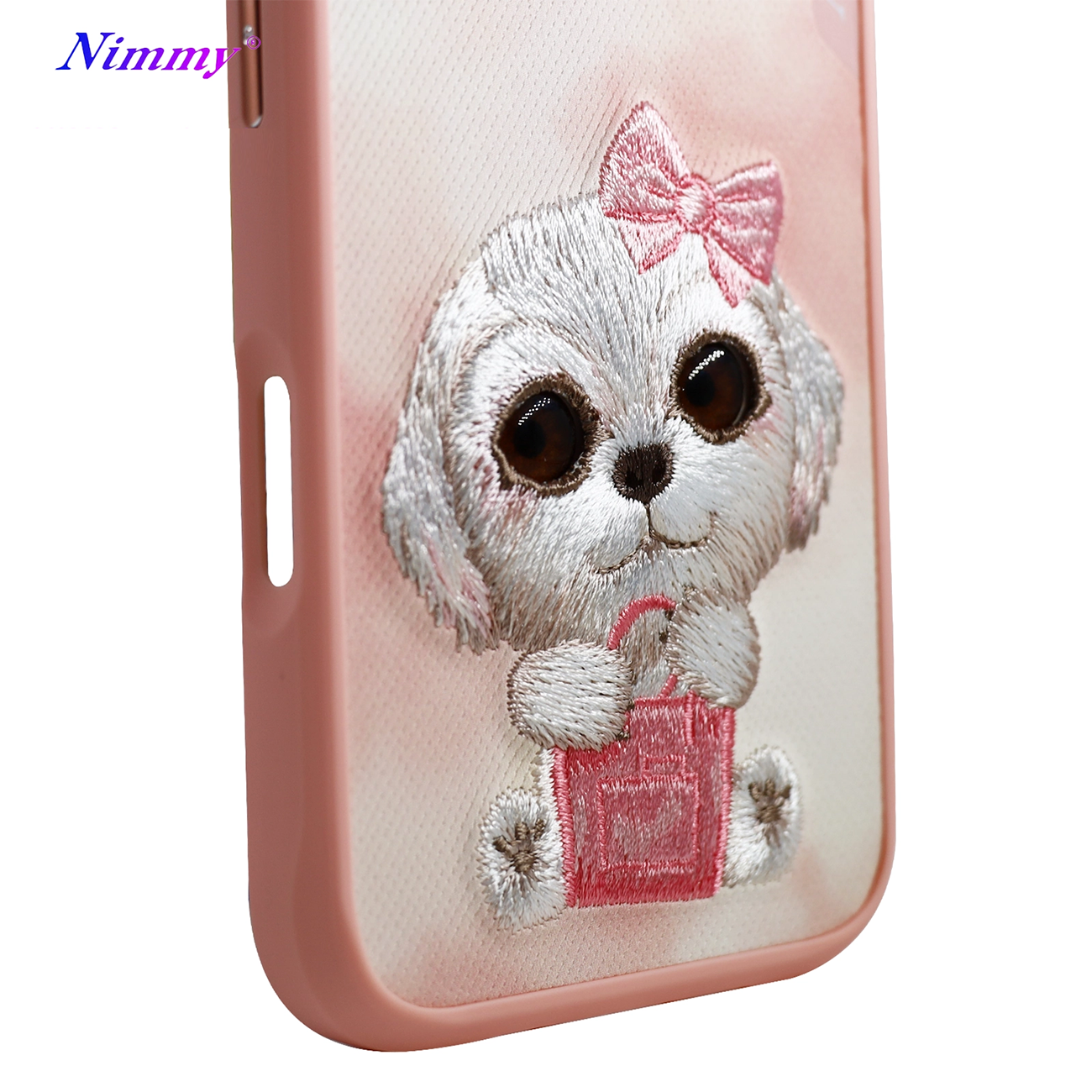 قاب مگ‌سیف گوشی آیفون طرح سگ بامزه گلدوزی شده NIMMY N-XDY-IP16-02-A case 360° protection iPhone 16 -02-A