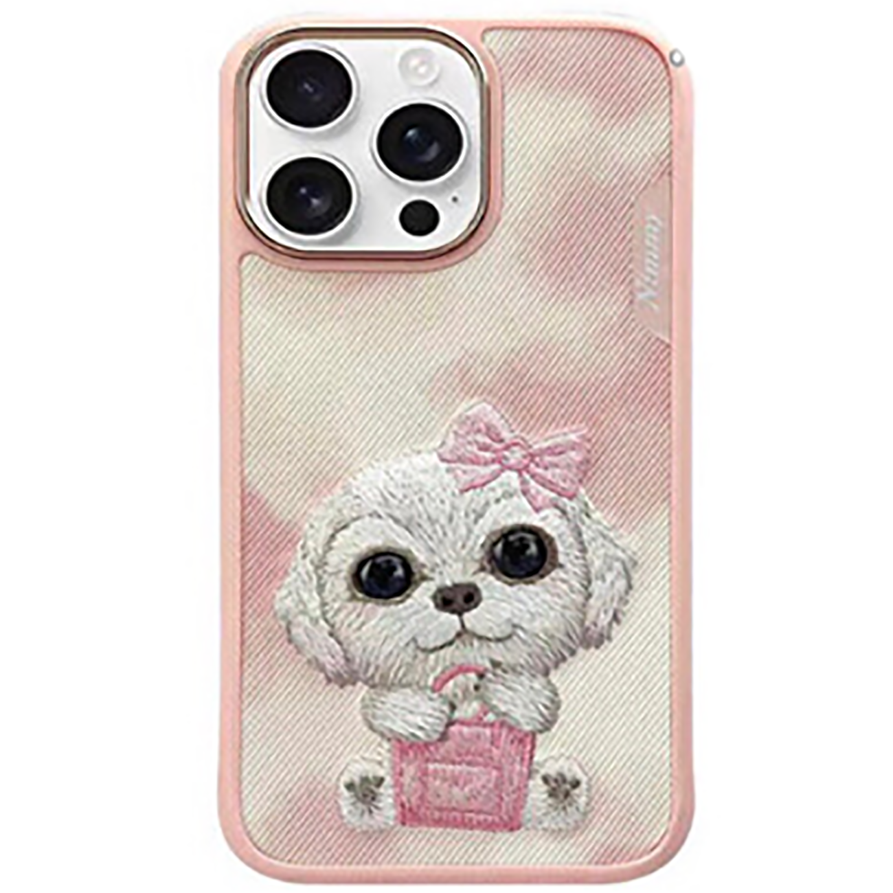 قاب مگ‌سیف گوشی آیفون 16 طرح سگ بامزه گلدوزی شده NIMMY N-XDY-IP16-02-A case 360° protection iPhone 16 -02-A