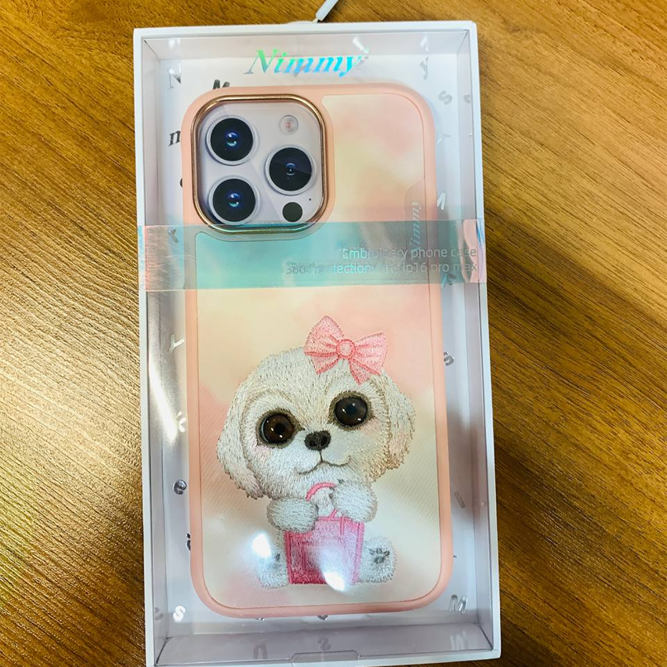 قاب مگ‌سیف گوشی آیفون 16 طرح سگ بامزه گلدوزی شده NIMMY N-XDY-IP16-02-A case 360° protection iPhone 16 -02-A