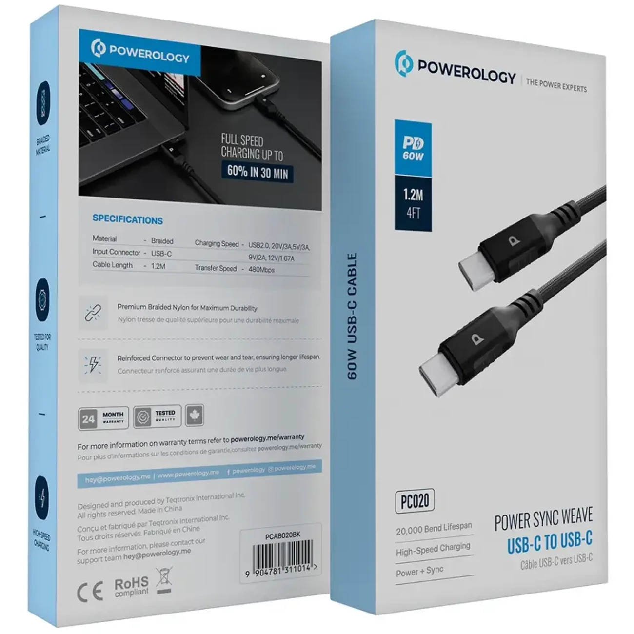 خرید کابل شارژ پاورولوژی مدل PC020