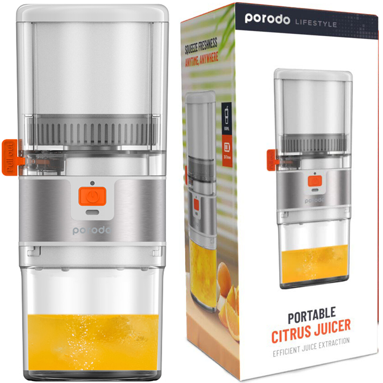 آبمیوهگیری قابل حمل شارژی 500 میلیلیتر پورودو porodo PD-LSSJ55-WH