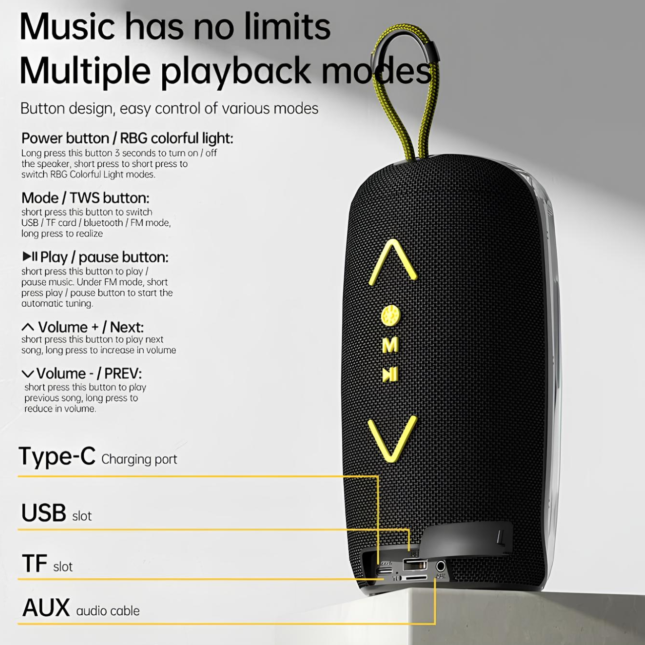 اسپیکر بلوتوثی قابل حمل گرین لاین Green Lion Palma Pro Wireless Speaker GL-SPK16A GNPLPWSPKRBK