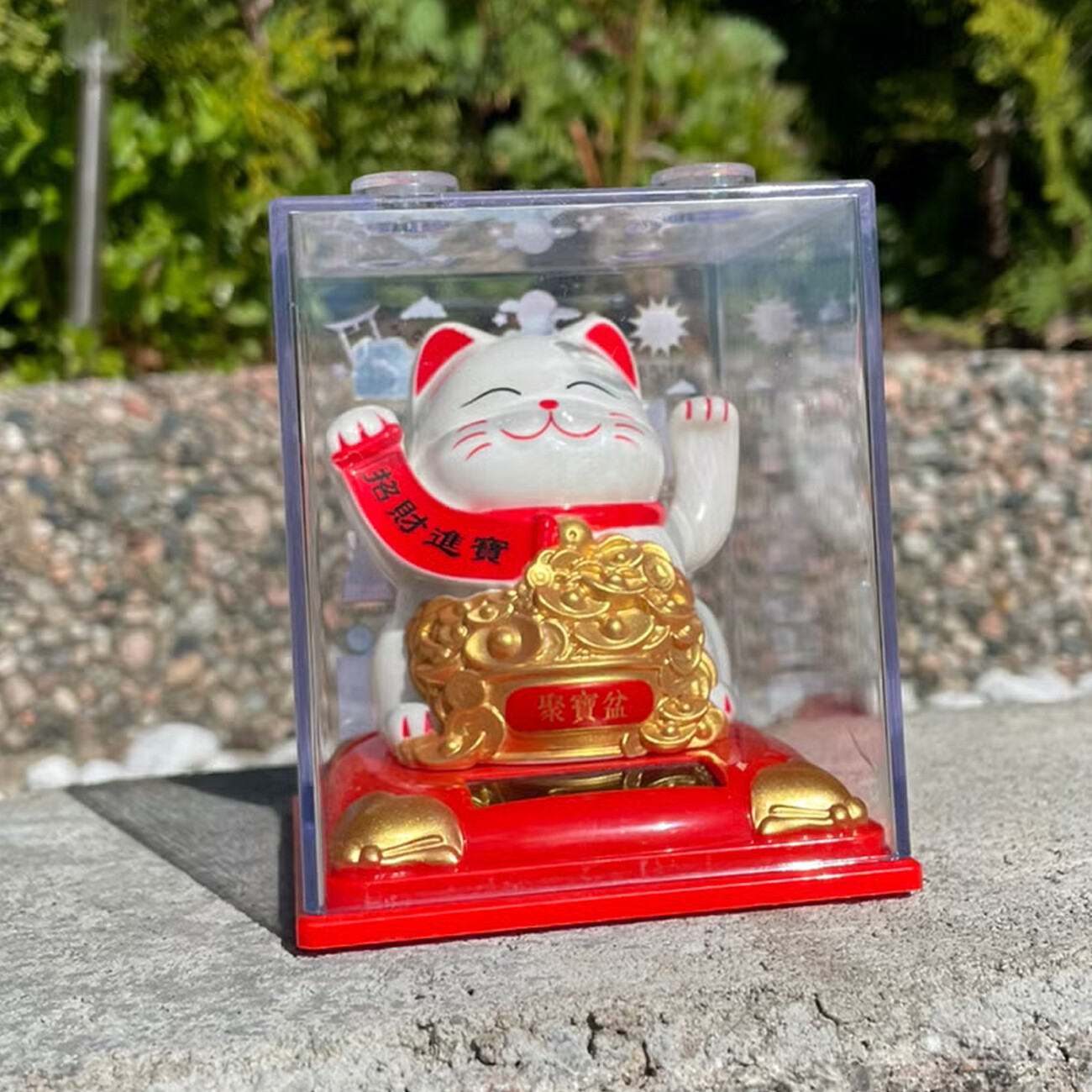 دکوری گربه شانس مانکی نکو فنگ‌شویی خورشیدی سایز متوسط