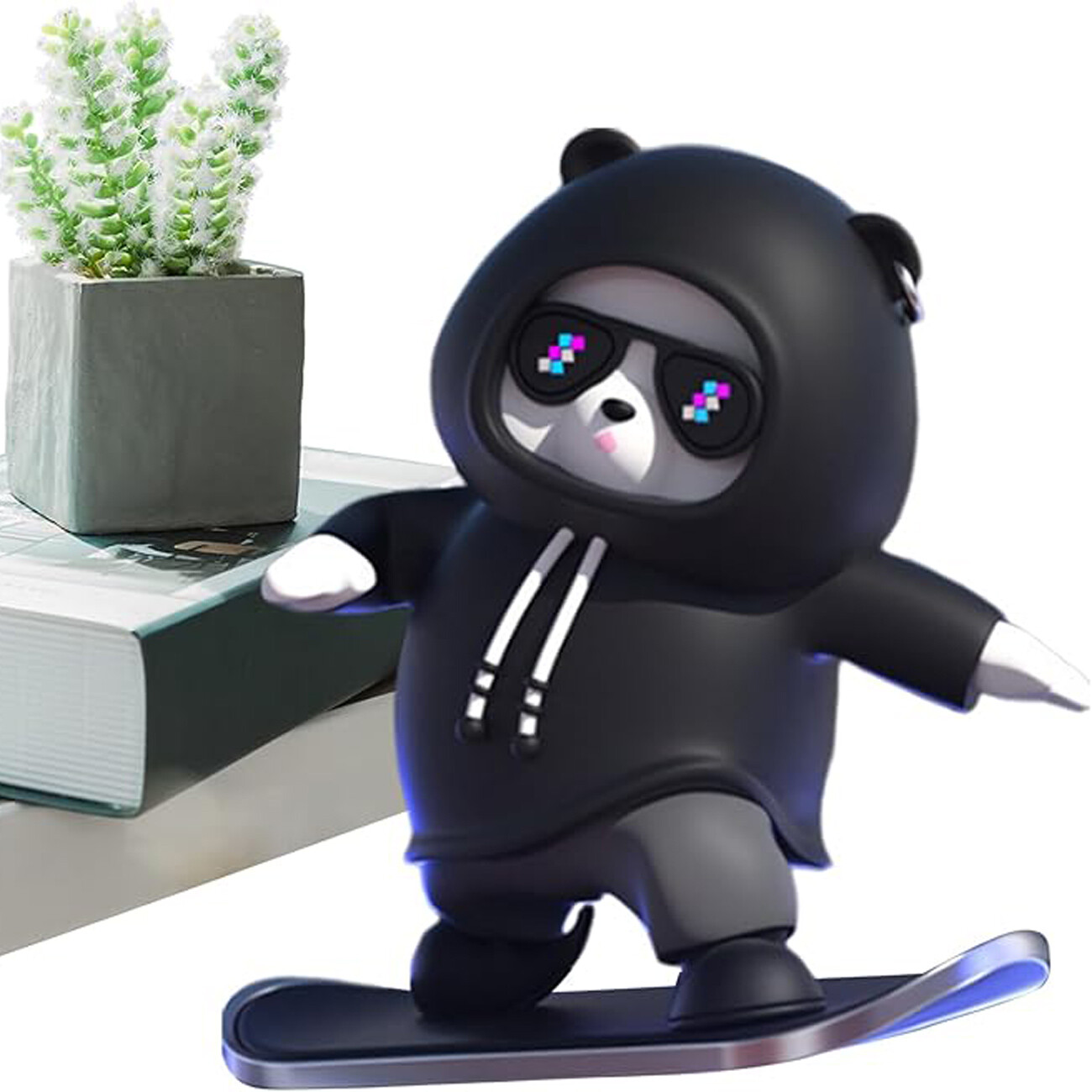 دکوری خرس اسکیت سوار مشکی خودرو