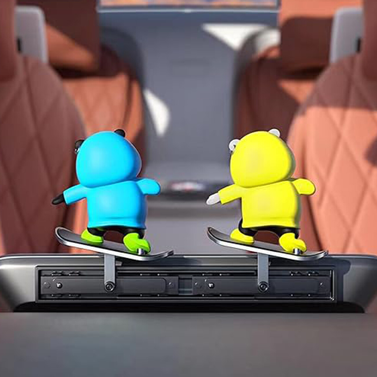 قیمت دکوری خرس اسکیت سوار آبی خودرو