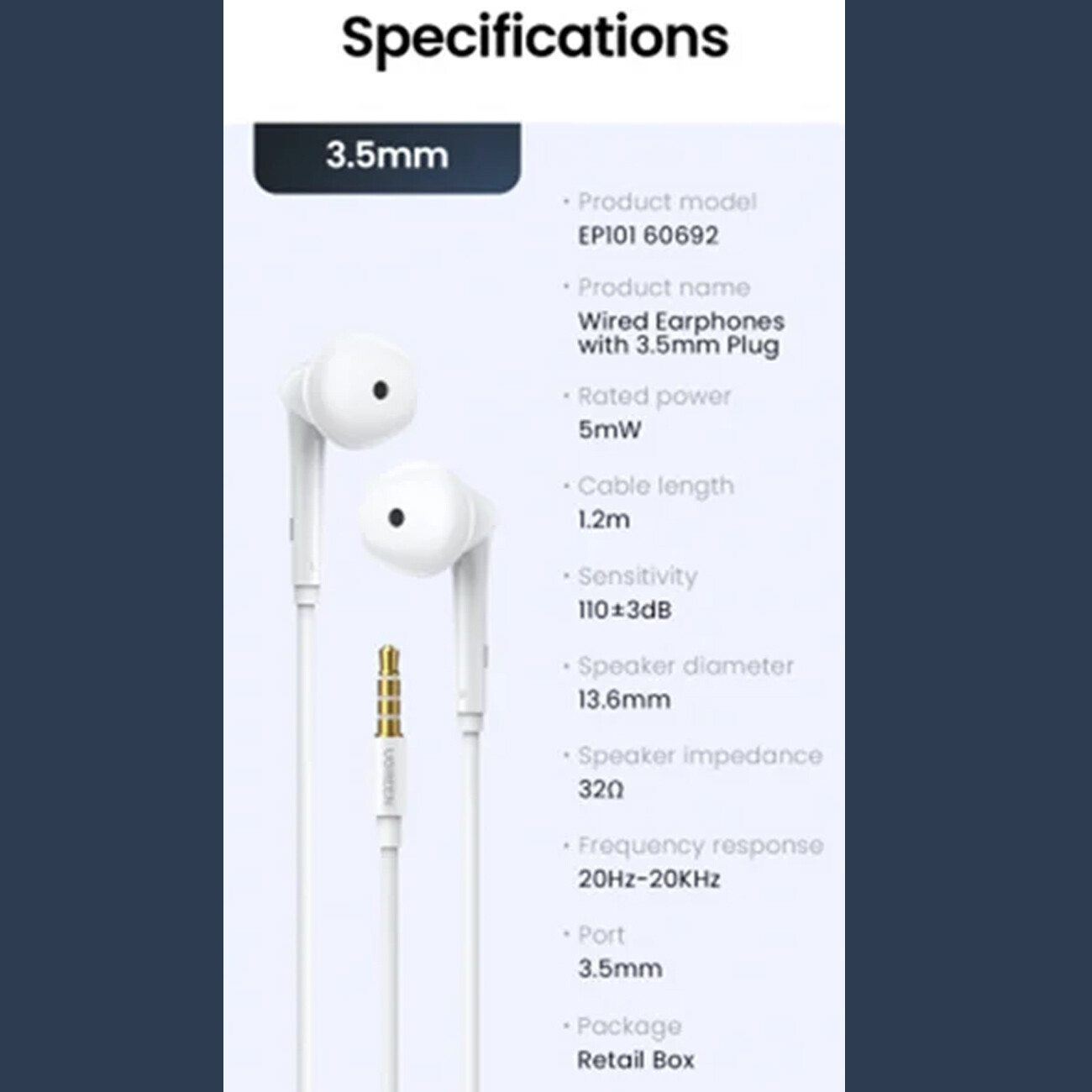 خرید هندزفری سیمی نویز کنسلینگ 3.5 میلیمتری یوگرین