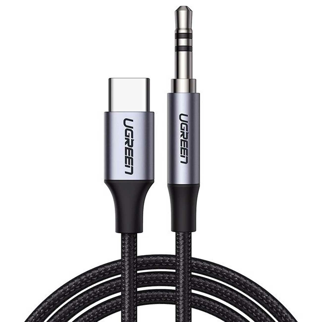 کابل تبدیل تایپسی به جک 3.5 میلیمتری یک متری یوگرین ugreen CM450 20192 با تراشه DAC حرفهای