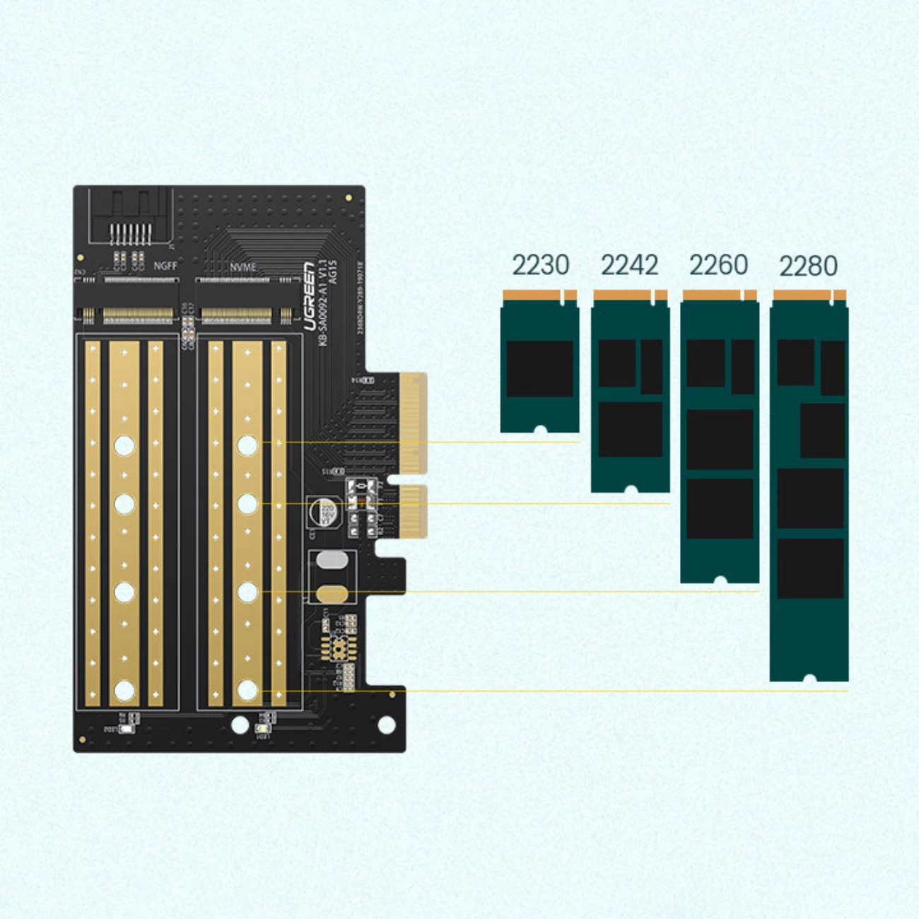 فروش تبدیل M.2 به PCle 3.0X4 یوگرین