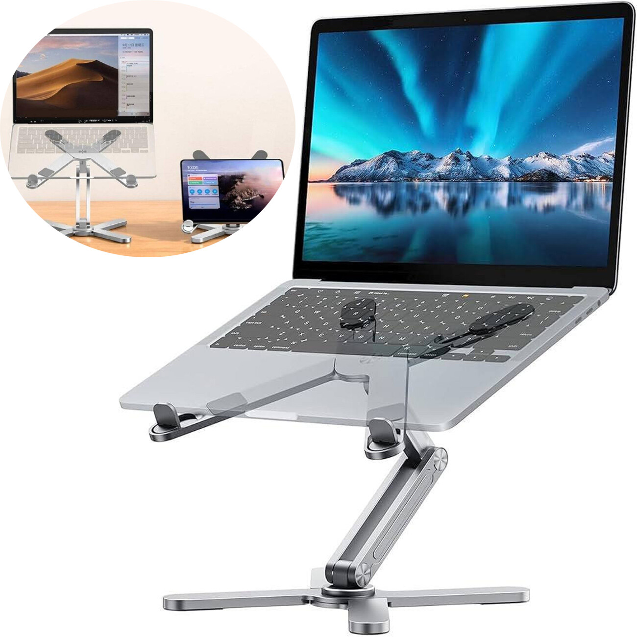 پایه و استند نگهدارنده لپتاپ و تبلت رومیزی دابل ایکس Double X