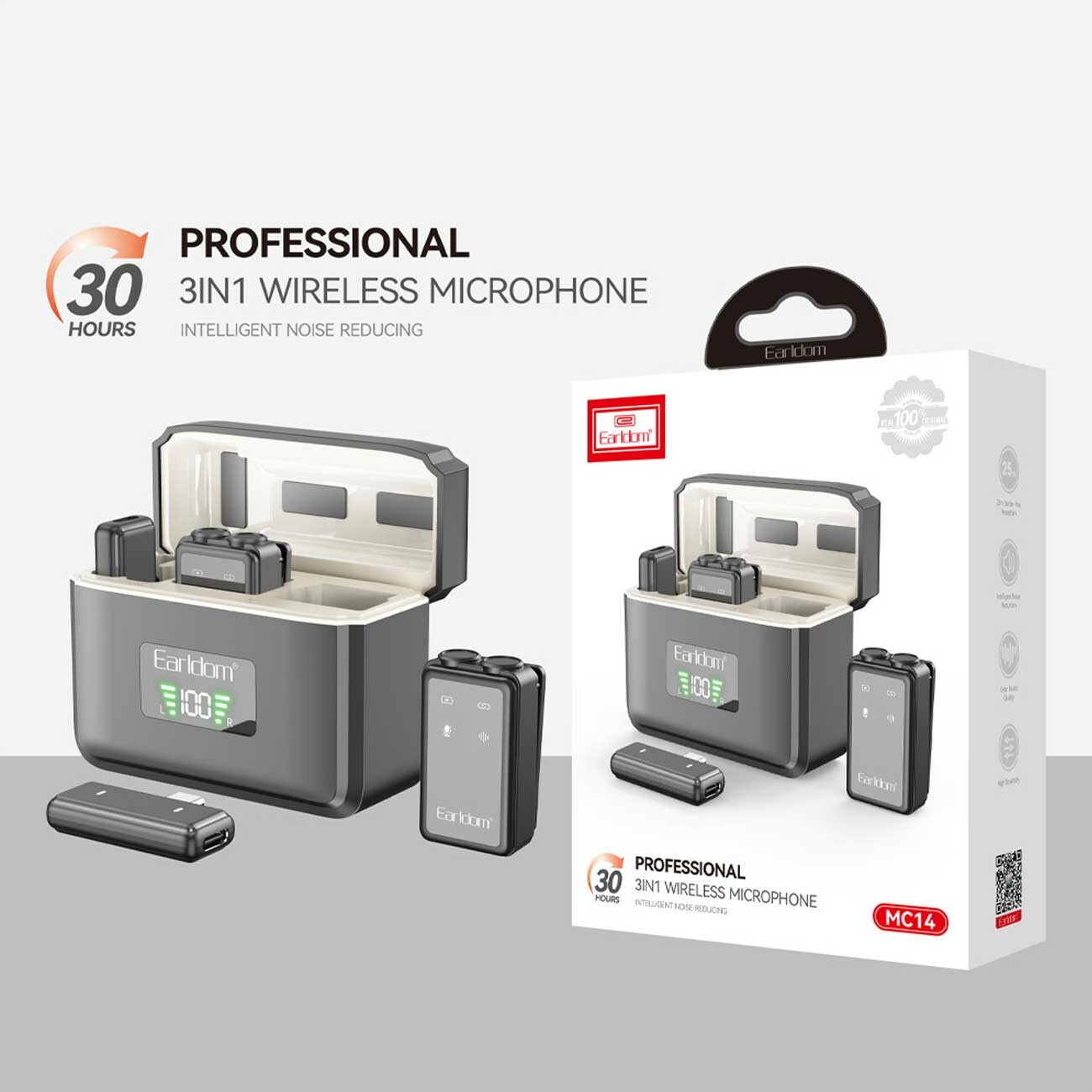 میکروفن یقهای بیسیم تایپسی و لایتنینگ ارلدام