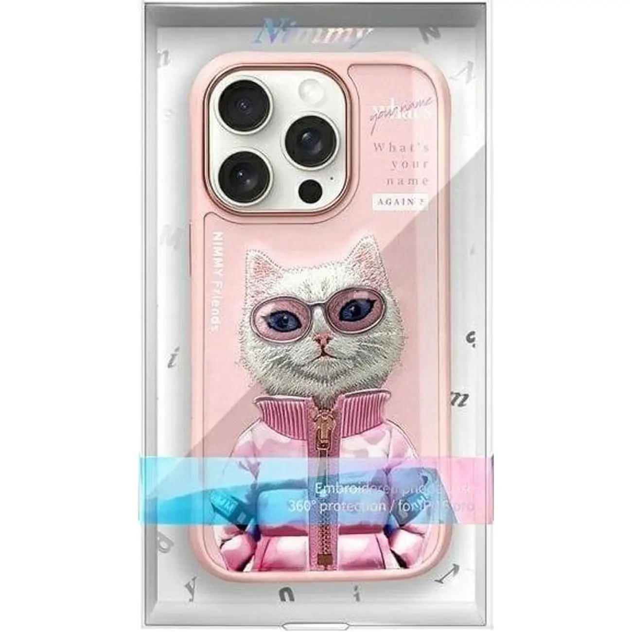 قاب محافظ گوشی آیفون 16 طرح سگ گلدوزی شده نیمی Nimmy Embroidery phone case 360° protection iphone 16