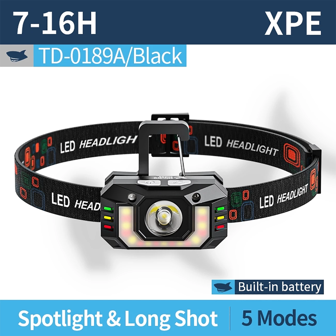 چراغ پیشانی شارژی اسمایلینگ شارک