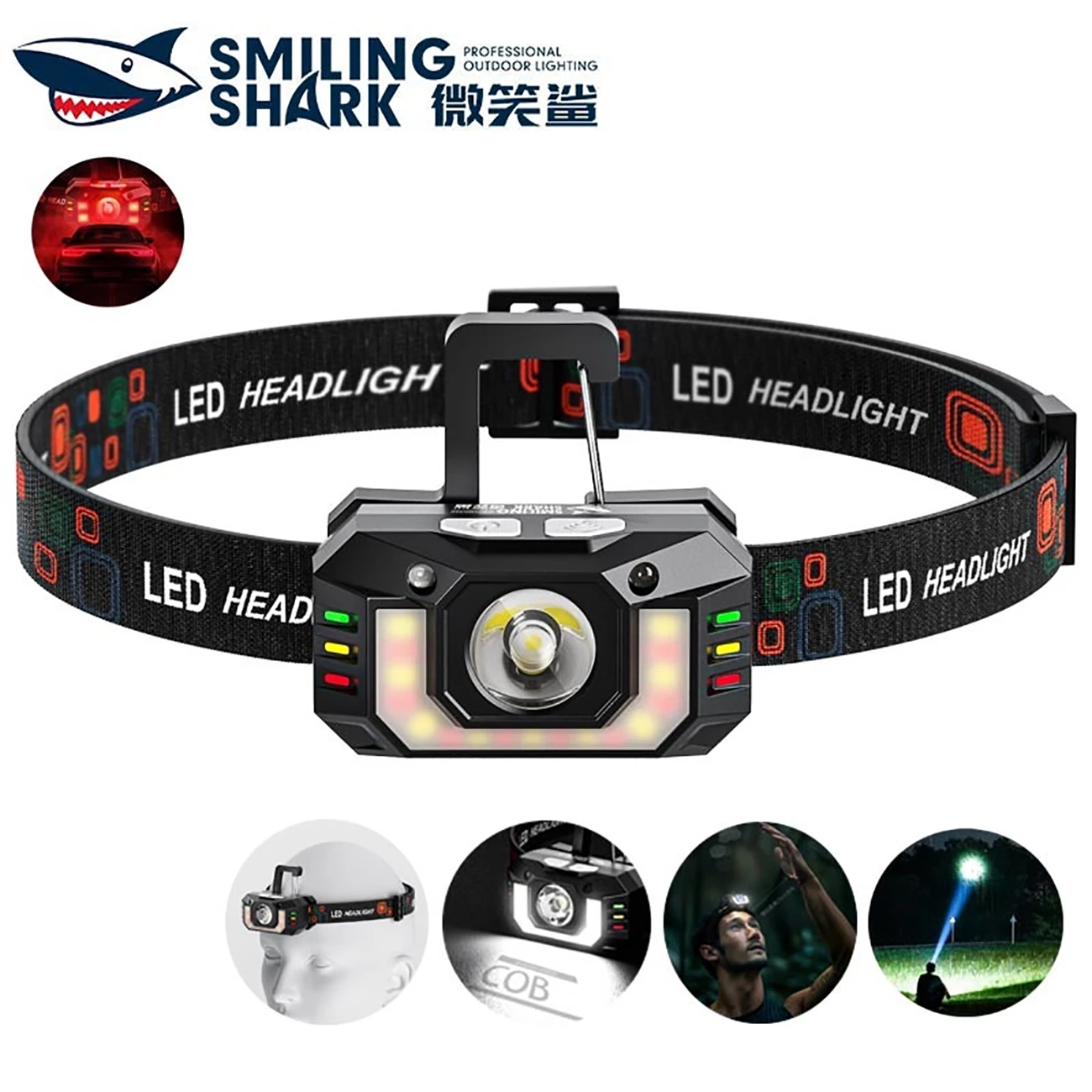 فروش هدلایت 2000 میلیآمپرساعت اسمایلینگ شارک TD0189  ظرفیت باتری براساس اطلاعات جعبه چک شود