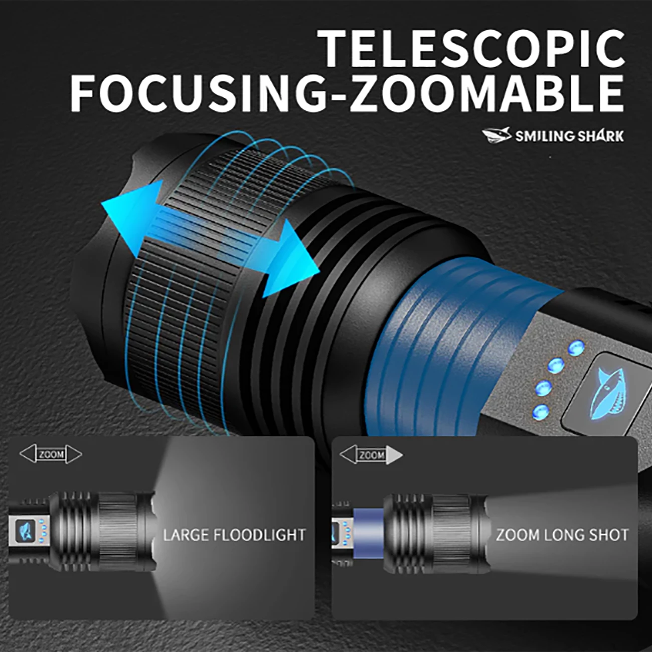 کیفیت چراغ قوه شارژی قدرتمند و پاوربانک اسمایلینگ شارک